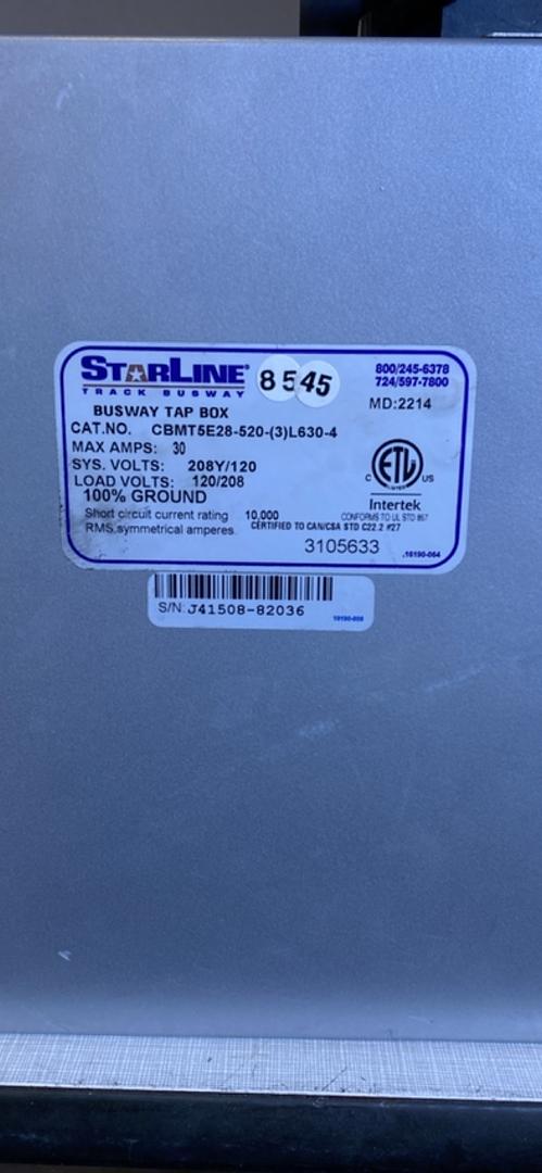 30A STARLINE Busway Tap Box 208/120 CBMY5E28520(3)L6304(S6LLST4307)