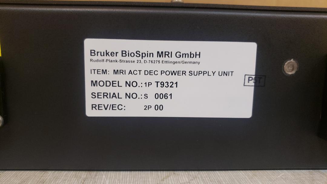 Bruker BioSpin MRI GmbH T9321 Power Supply(S6LLST8210)