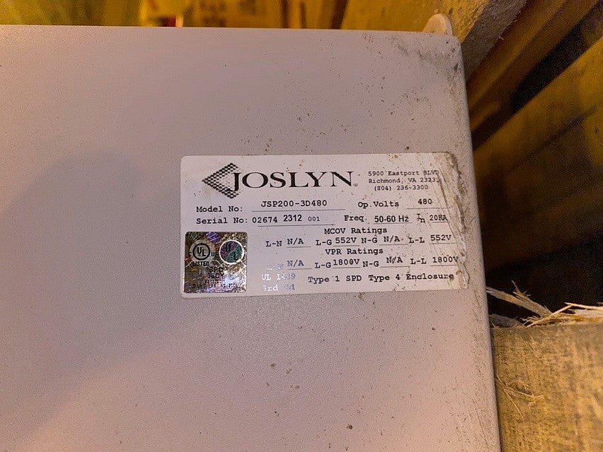ABB Joslyn JSP200-3D480 JSP SPD 480V DELTA High Voltage Surge Protective Device(S6LLST0950)