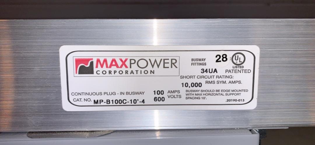 Busway 100A Starline MAXPOWER B100C10'4 PlugIn W 9 Tap Boxes(S6LLST9099)