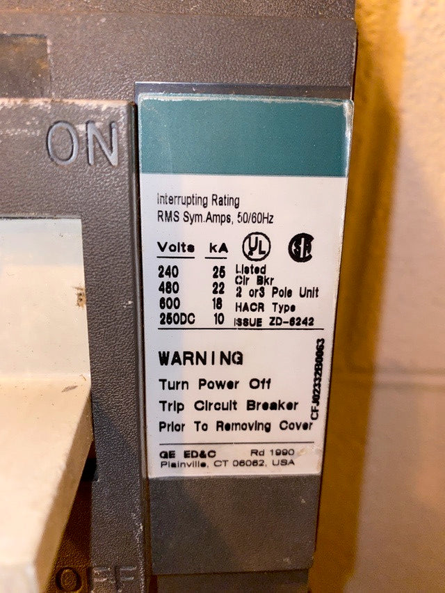 125A GE TFJ236125WL 3 Pole Circuit Breaker(S6LLST1413)