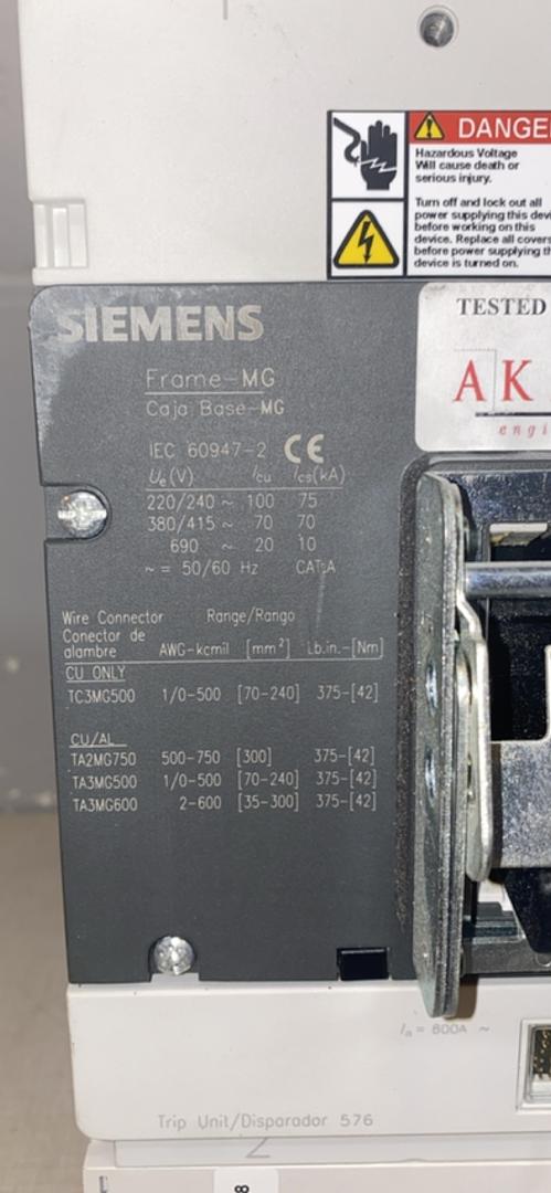 800A Siemens MG Circuit Breaker HMX3E800(S6LLST5237)