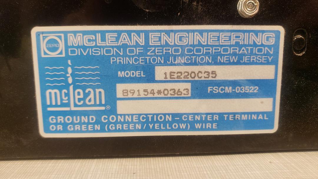 MCLEAN ENGINEERING LABORATORIES 2EB512E FAN UNIT 1e220c35 19”x6.75” Blower(S6LLST8532)