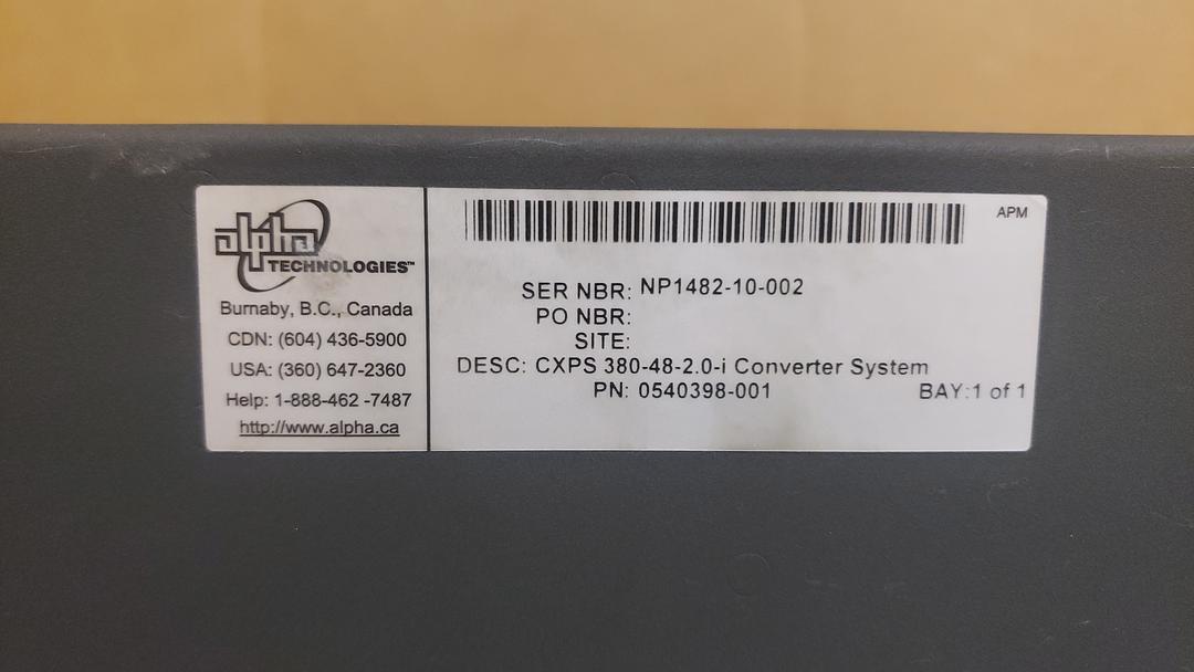 Alpha 300A DC Rectifier 4 Power Mods CXDF-HP 380 020-702-20-53(S6LLST8193)