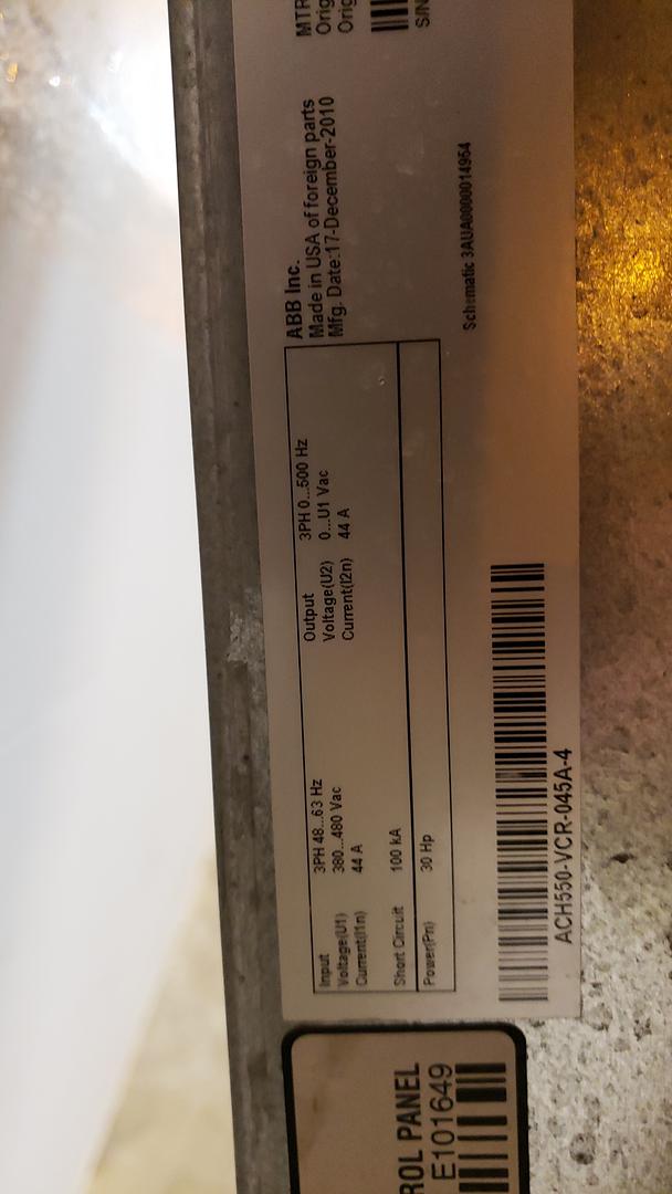 ABB VFD ACH550-VCR-045A-4(S6LLST9498)