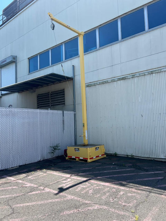 Freestanding Davit Crane Hoist With Fall Protection System