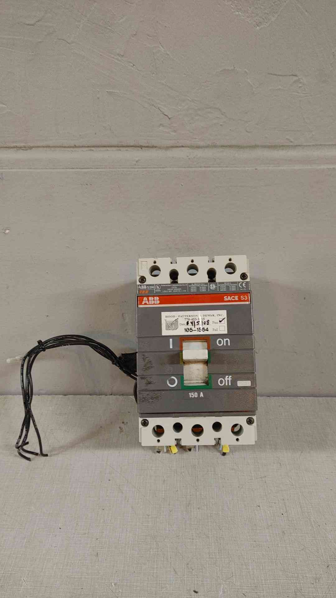 ABB Sace S3N 150A 3 Pole Circuit Breaker 600VAC 600VDC 65000A L-4199(104638)