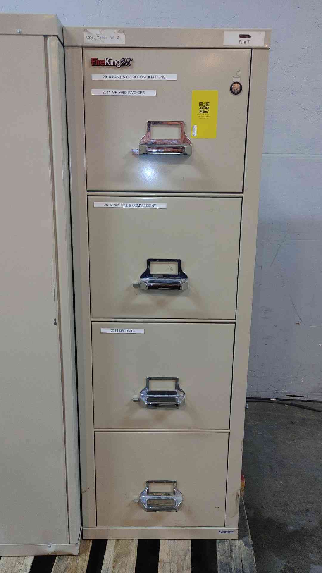 FireKing25 4 Tier Filing Cabinet Vertical Fire Proof