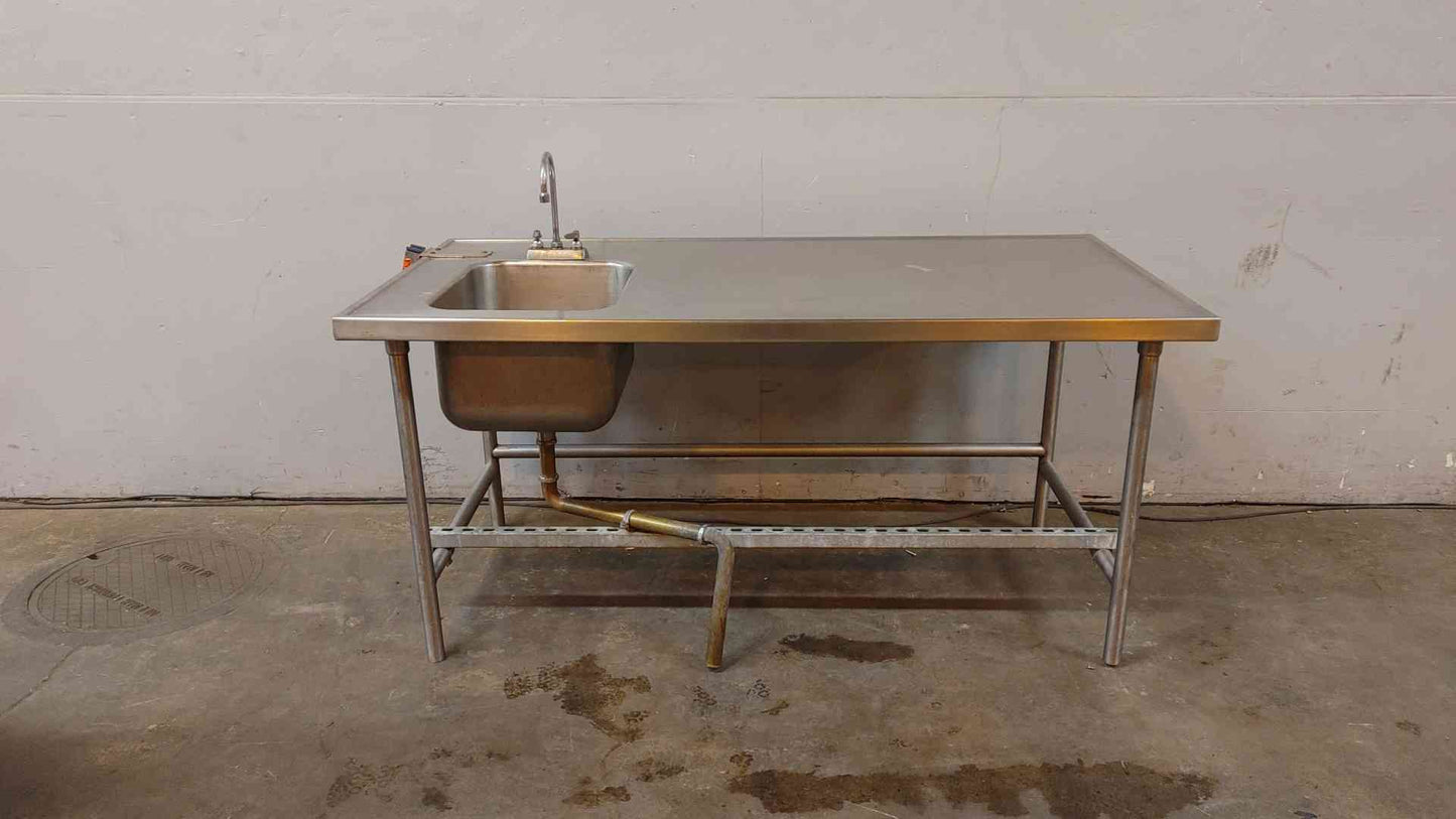 6' Stainless Steel Single Basin Sink & Countertop