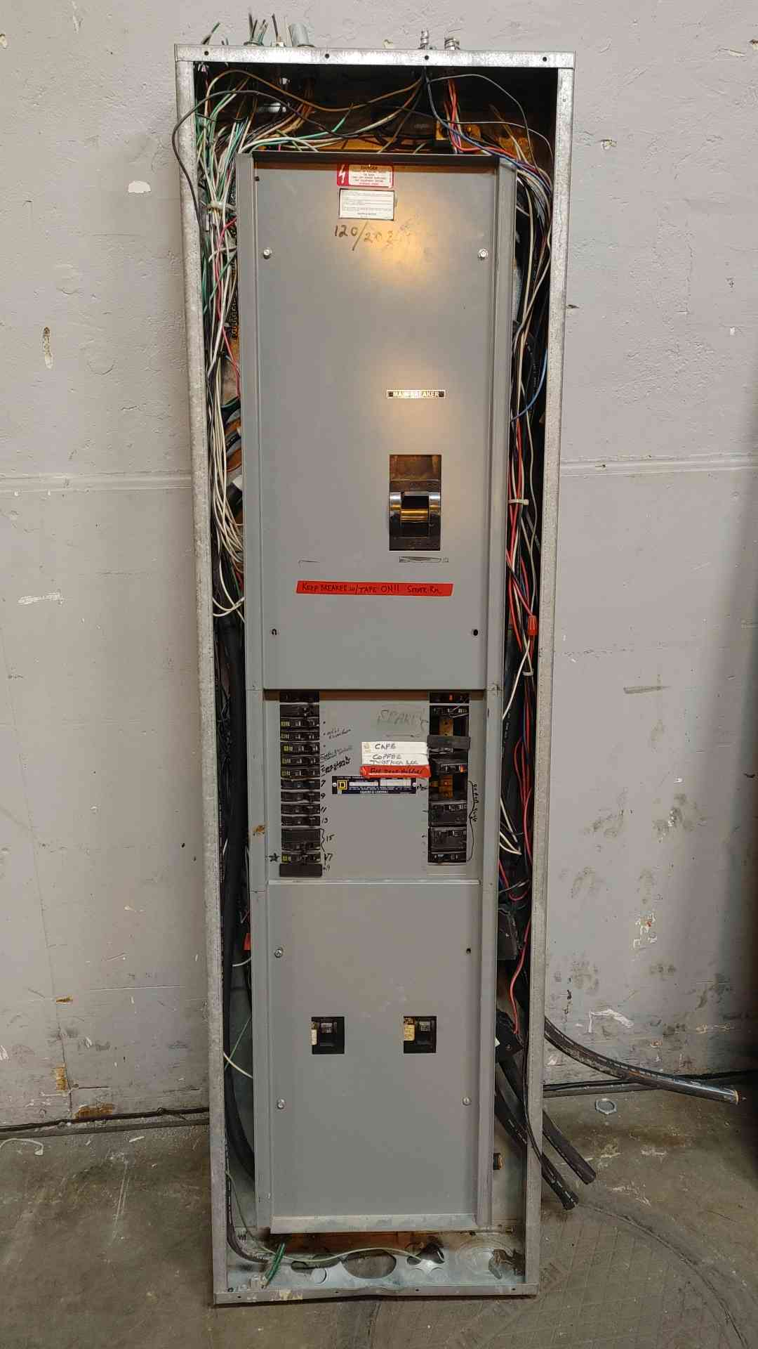 Square D NQOD Breaker Panelboard 400A 3PH Main & Dual Subfeed + 30U Distribution