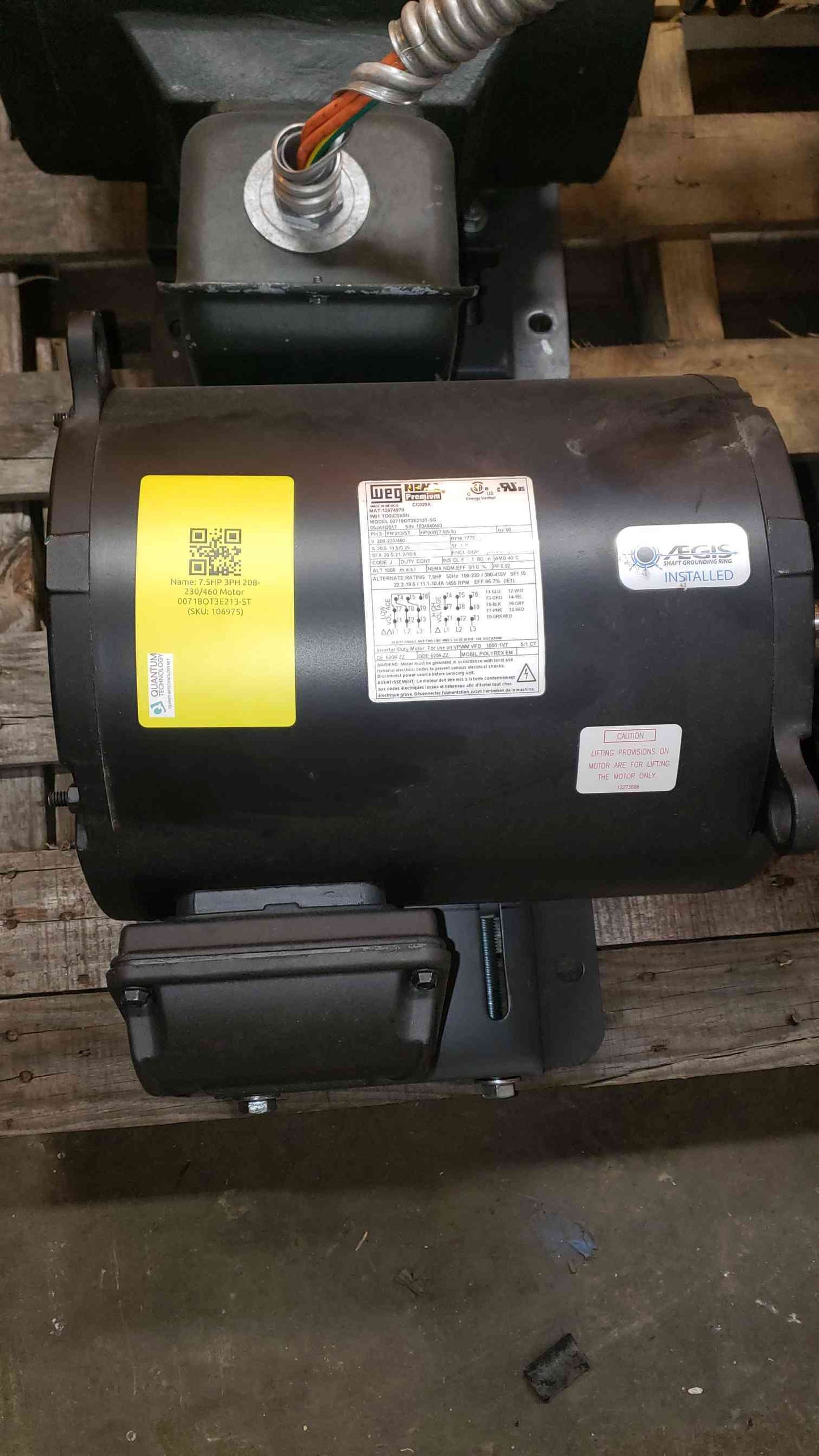 Century 7.5HP 208-230/460 3PH Motor PL1AA57A01C (SKU: 106977)