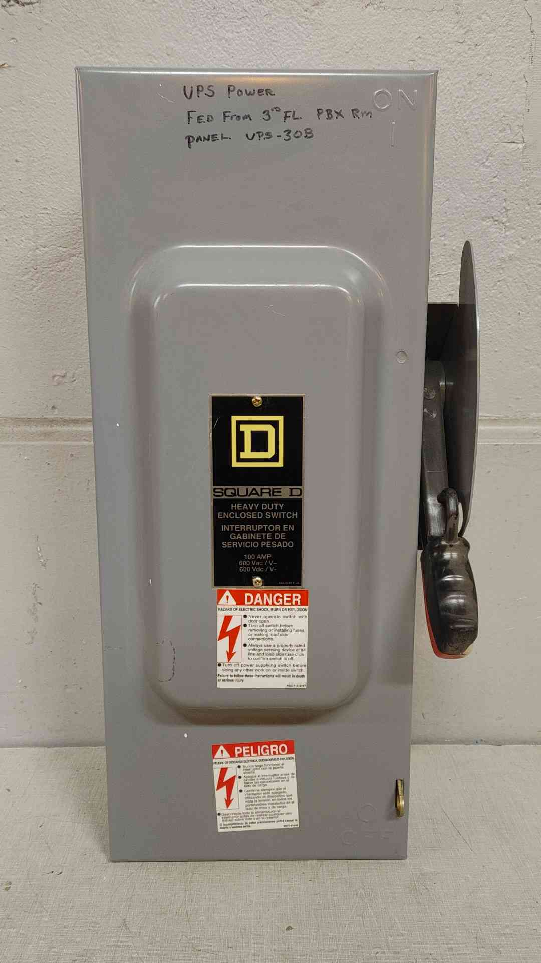Square D Heavy Duty Enclosed Switch 100A 600VAC 600VDC