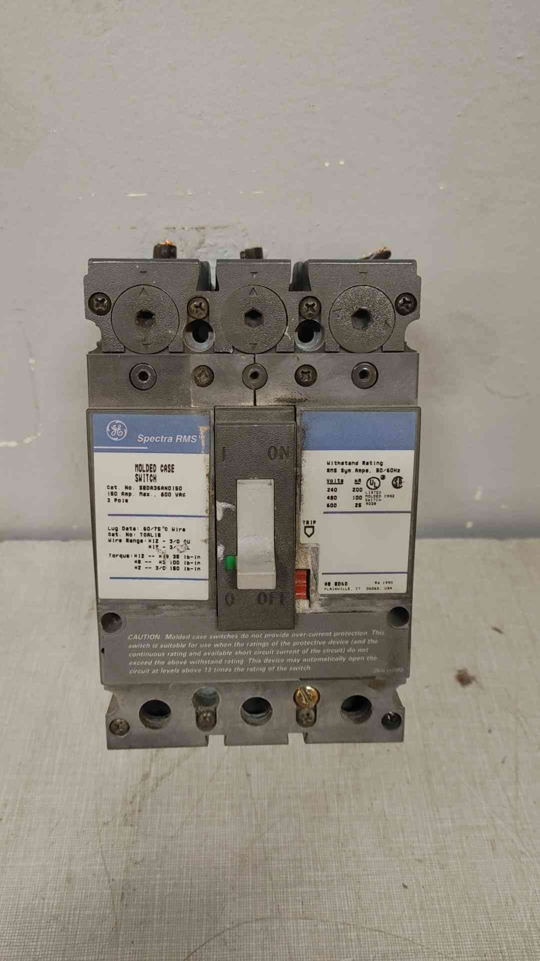 *Pickup Only* General Electric Spectra RMS 150A 3 Pole Circuit Breaker 600VAC SEDA36AND150