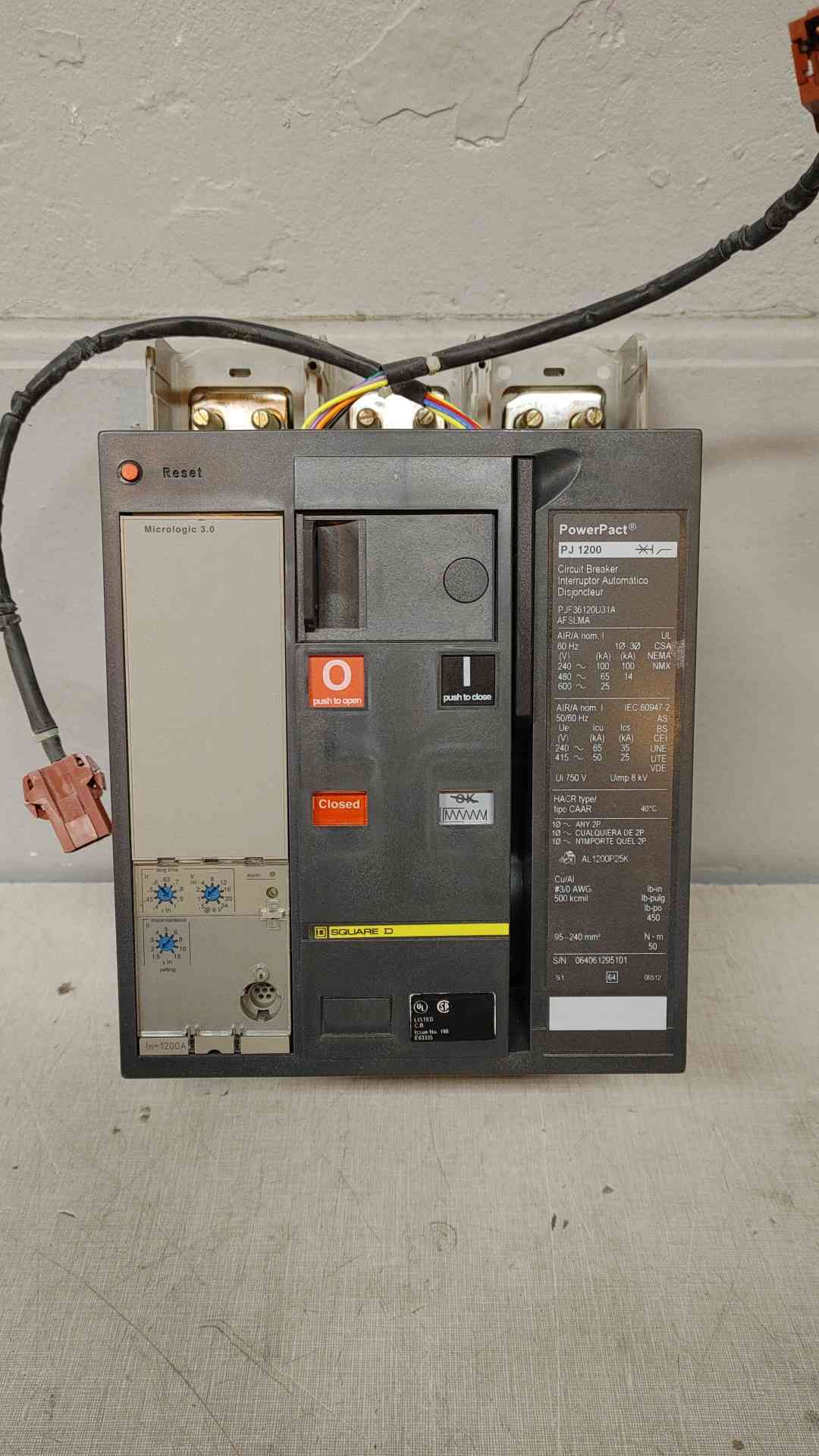 Square D 1200A Circuit Breaker PJ1200 PowerPact PJF36120U31A