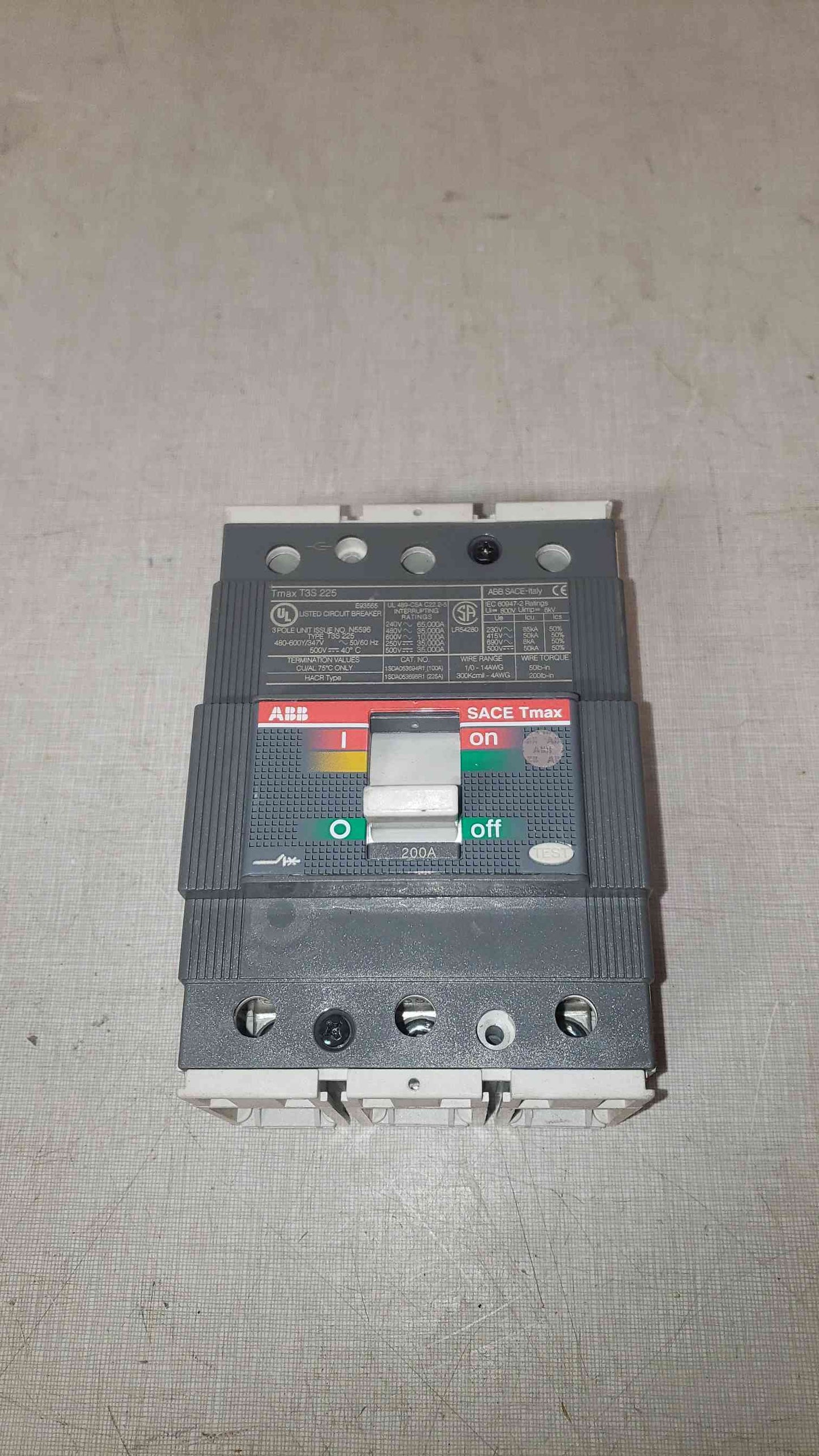 Abb 200A SACE Tmax Circuit Breaker (SKU: 107254)
