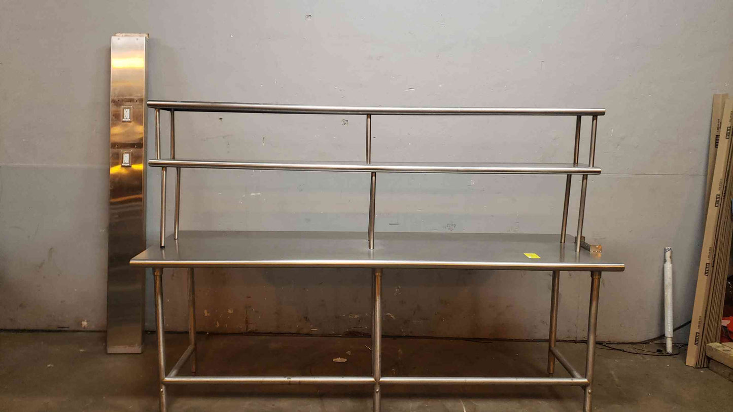 8' Advance Tabco Flat-Top Cafeteria Prep Table w/ Shelving TSS-308 (SKU: 107291)