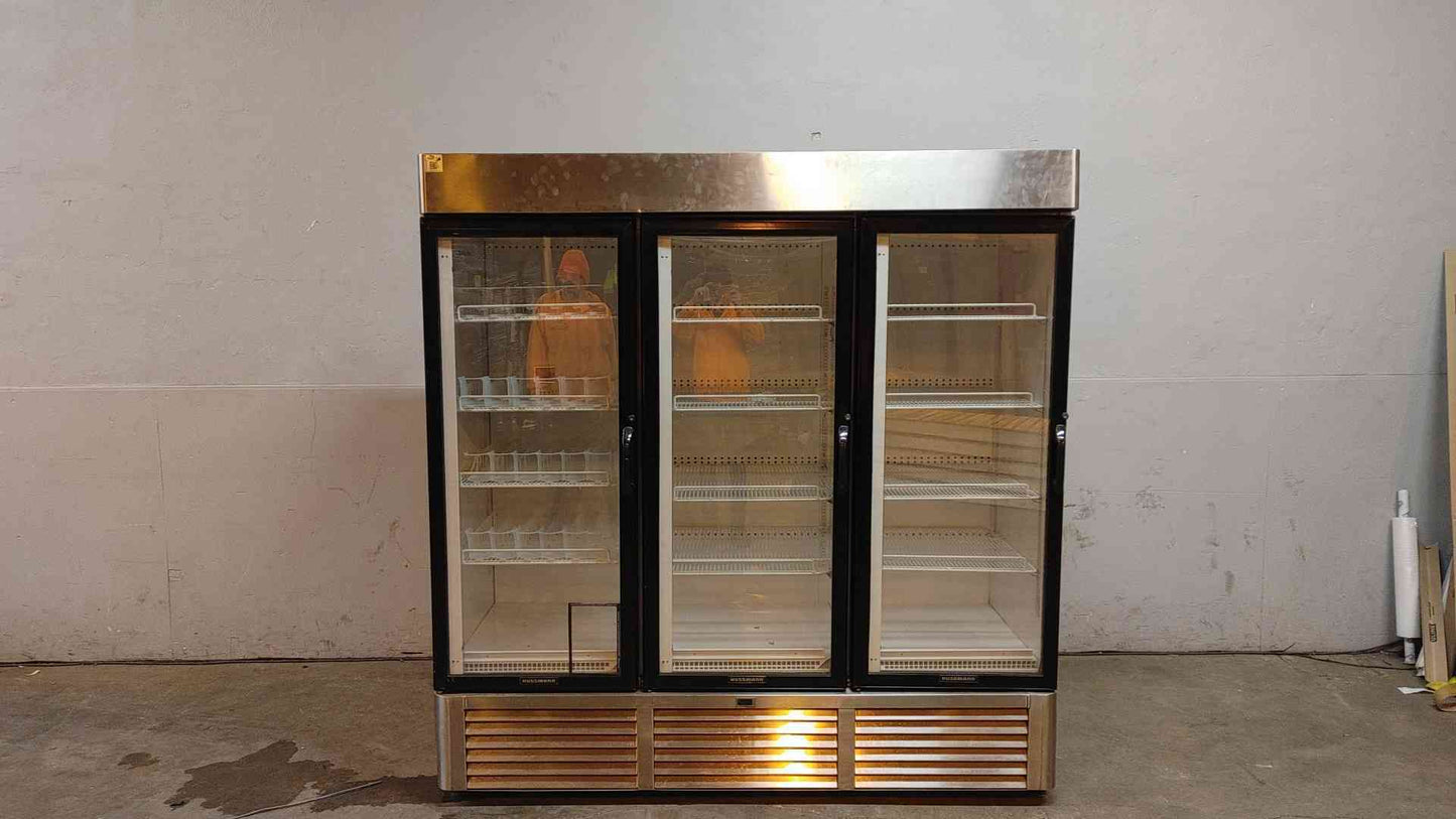 AS-IS '*Pickup ONLY* Hussman Upright Cooler Refrigerator 3 Glass Doors 115V 1PH BCH-68 AS-IS Trips Breaker