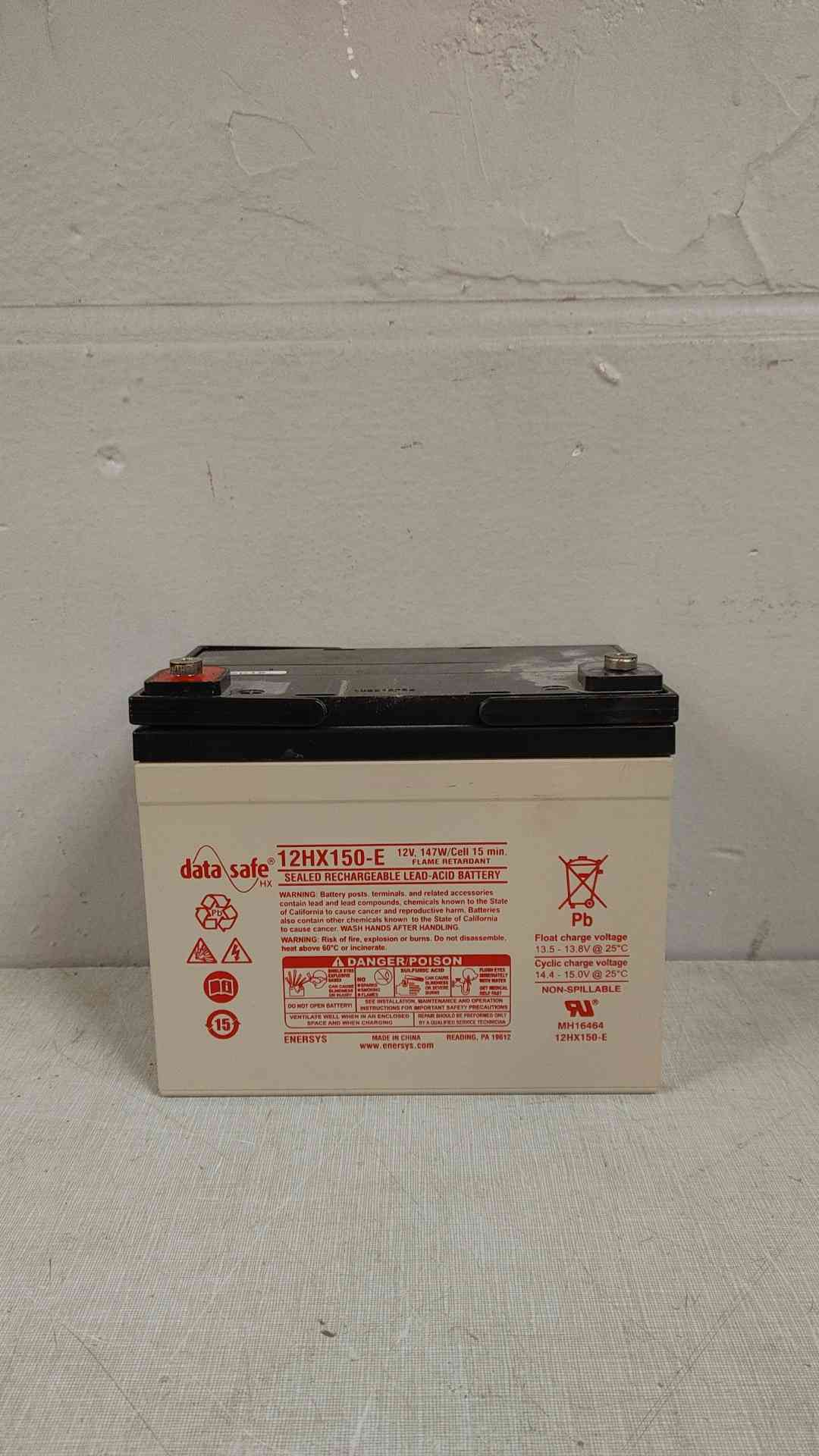38A DataSafe Lead Acid Battery 12V 147W/Cell 12HX150-E 2019