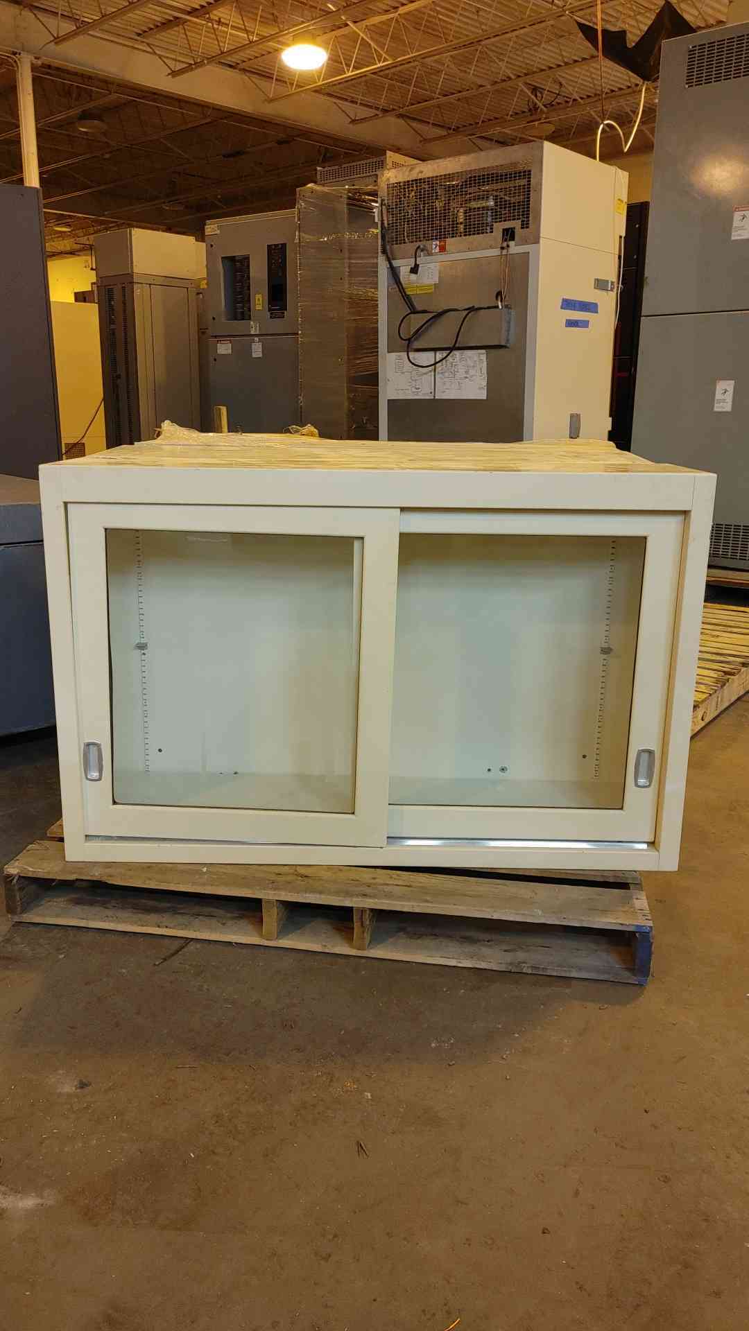 4'x13x30 Sliding Glass Overhead Cabinet Casework Metal(104109)
