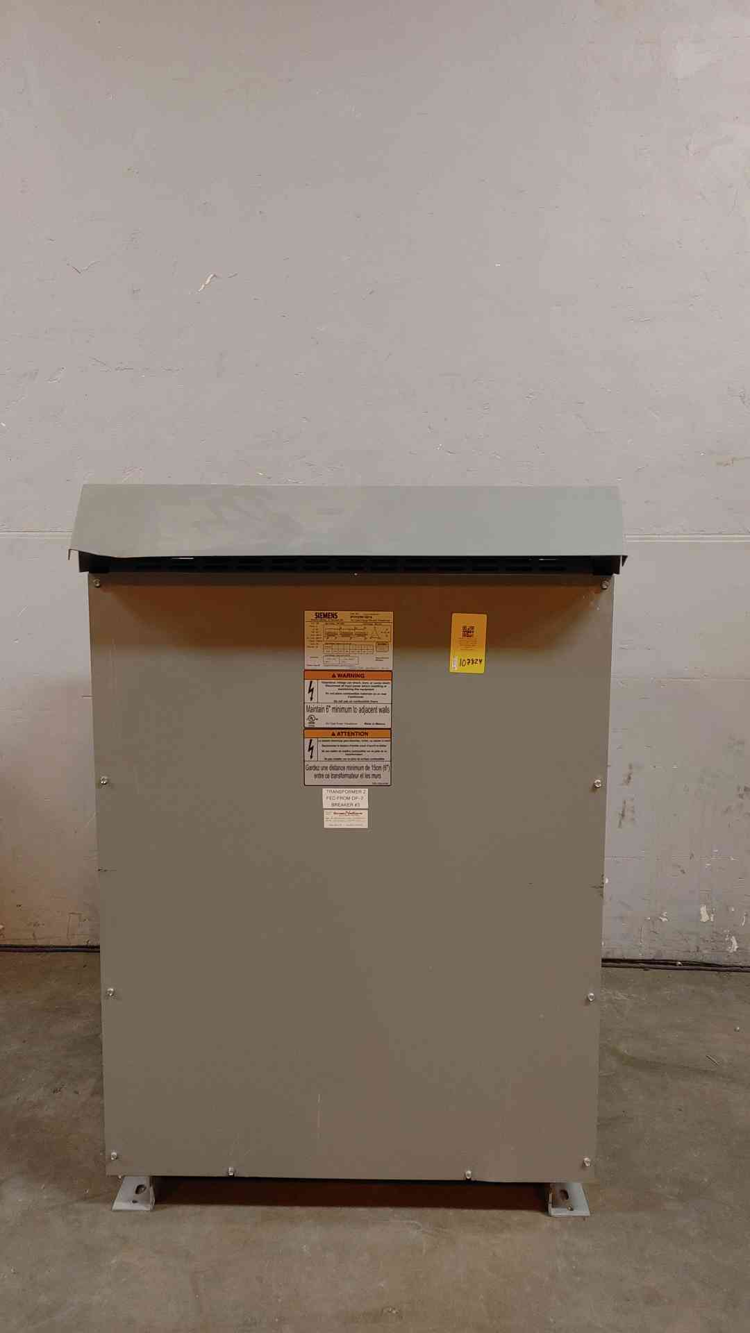 Siemens Dry Type Energy Efficient Transformer 225KVA 3PH 480VDC 208Y/120VAC 3F3Y225K13D16