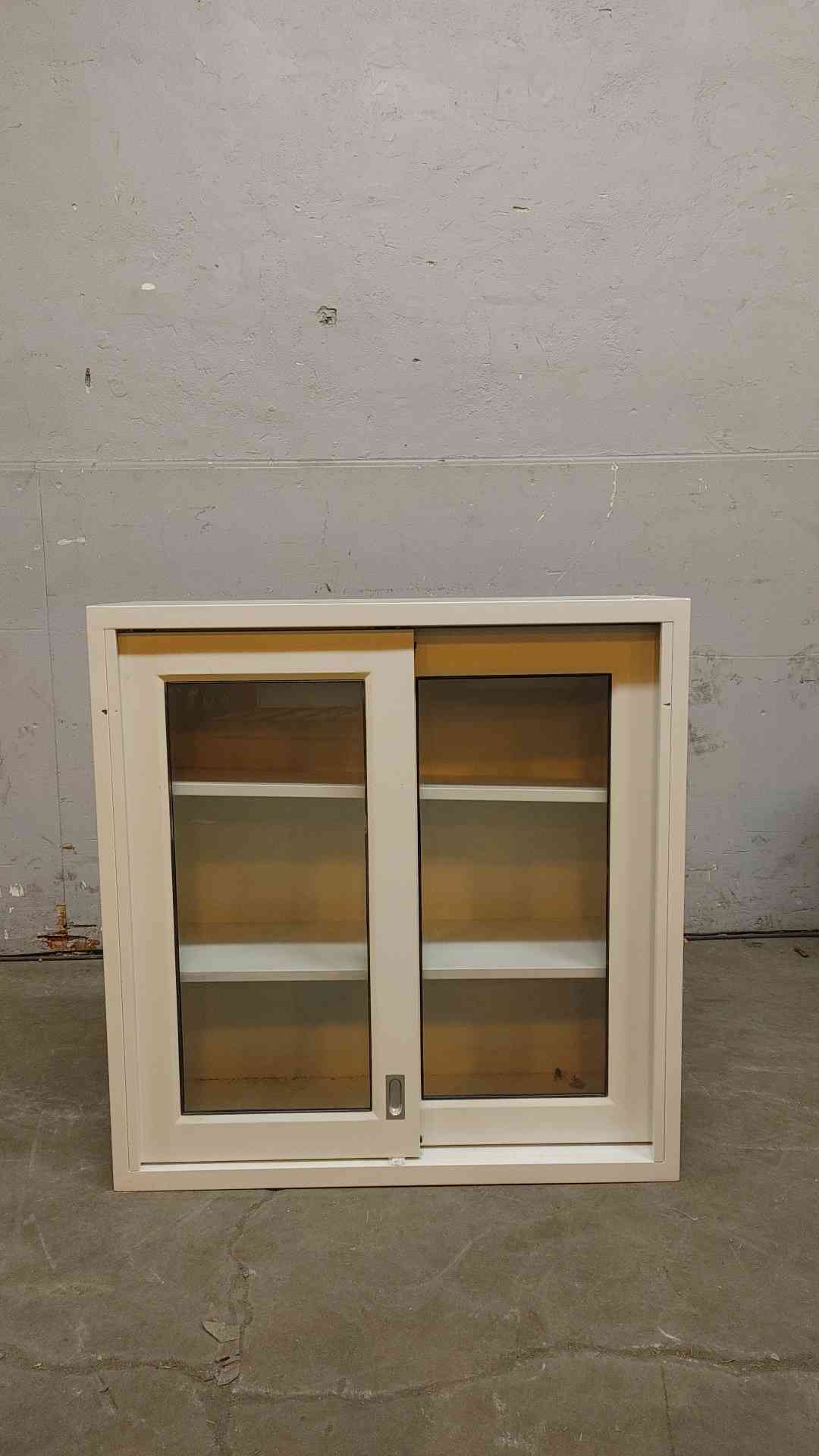 3' Dual Glass Sliding Door White Overhead Casework (108358)