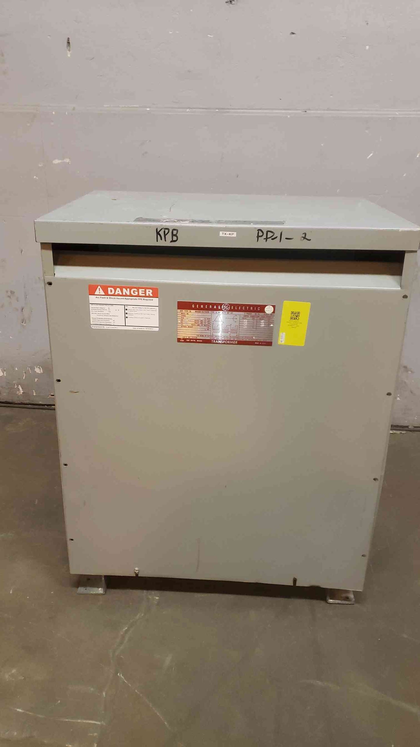 GE 112.5KVA 3PH Transformer 9T23B3875 480v x 208/120v (SKU: 108693)