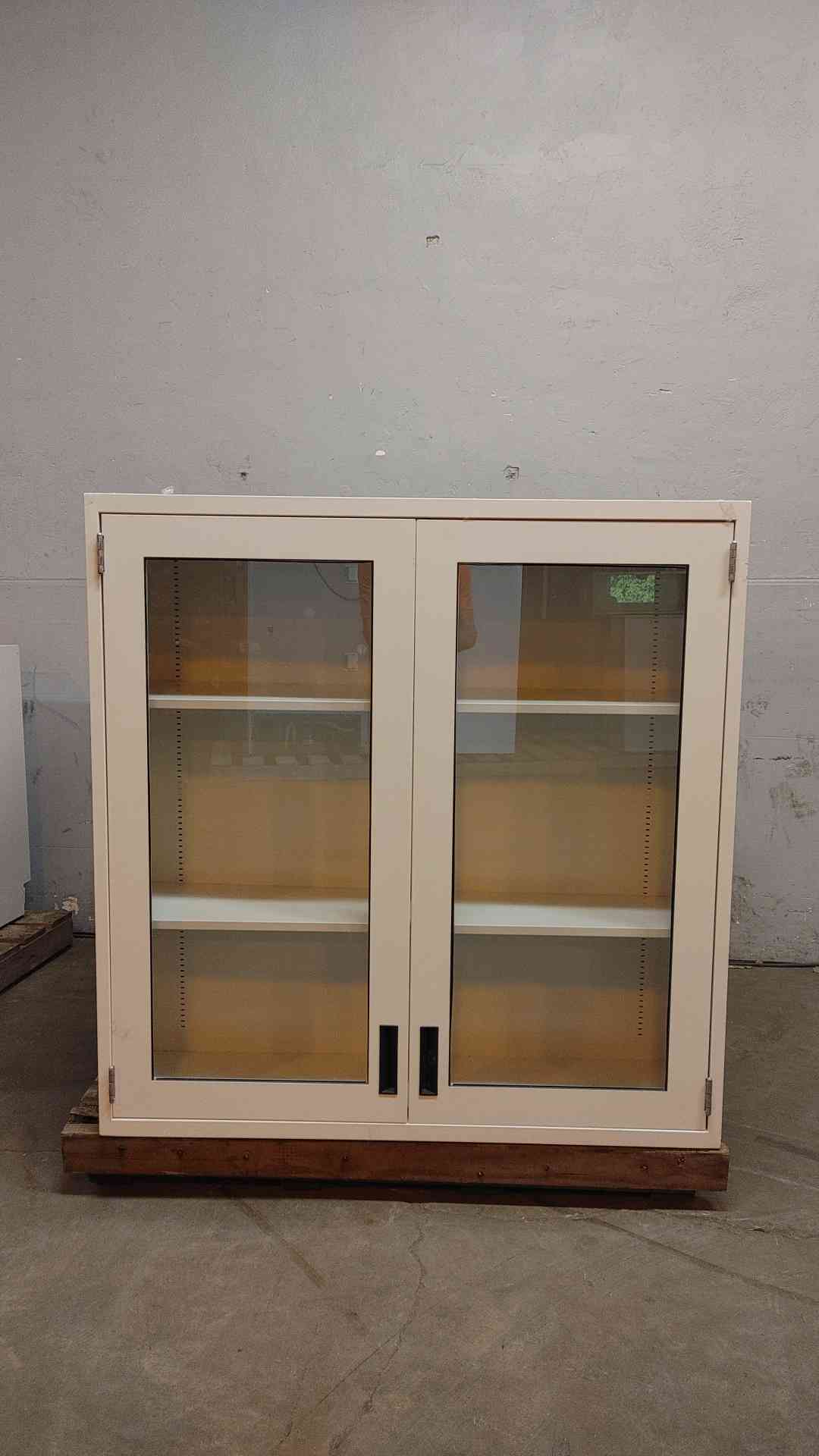 4' Tall Recessed Dual Glass Door Overhead Casework (108699)
