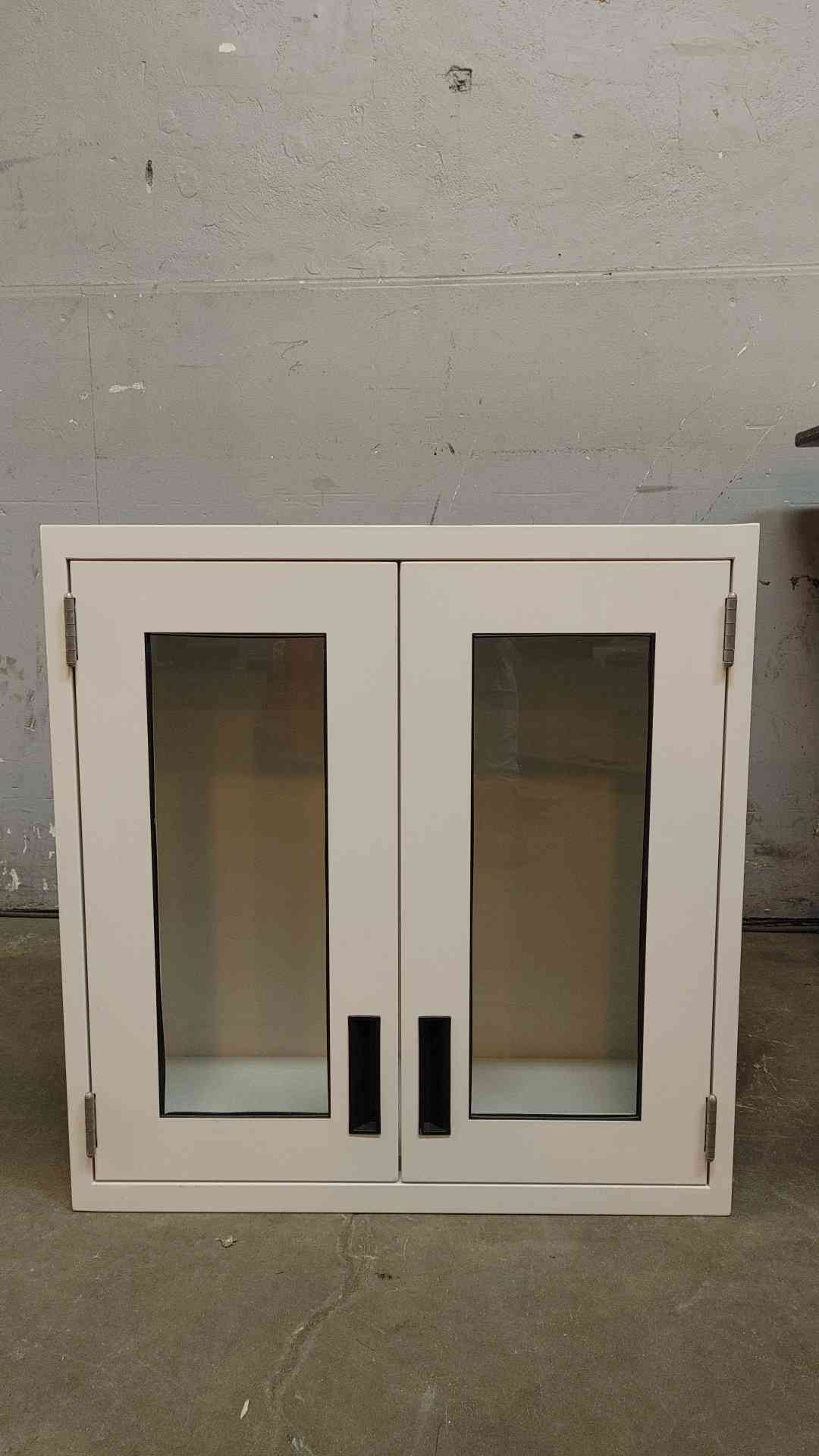30" Recessed Dual Swinging Glass Door Overhead Casework Cabinet (108753)