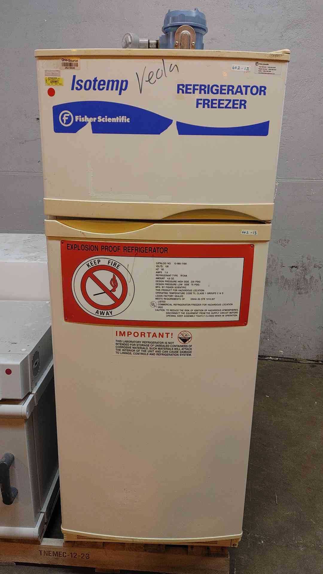 AS-IS Fisher Scientific Isotemp Refrigerator/freezer 120V 1.9A R134A (108963)