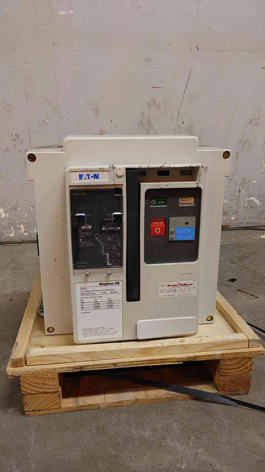 Eaton Low Voltage AC Power Circuit Breaker 3000A 3 Pole SBS630 (109205)