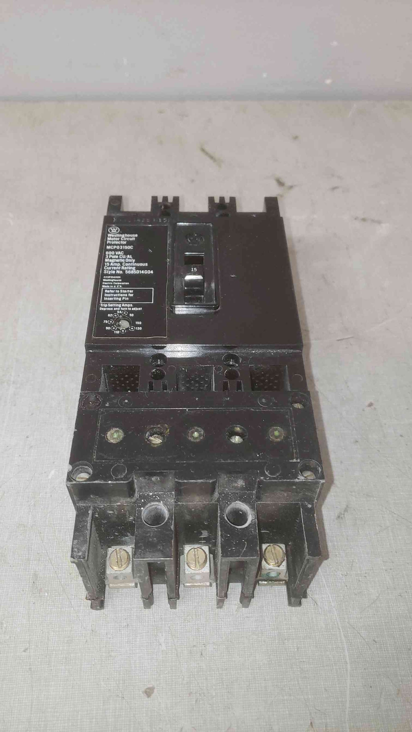 Westinghouse 15A 600VAC 3 Pole Breaker MCP03150C (SKU: 109595)
