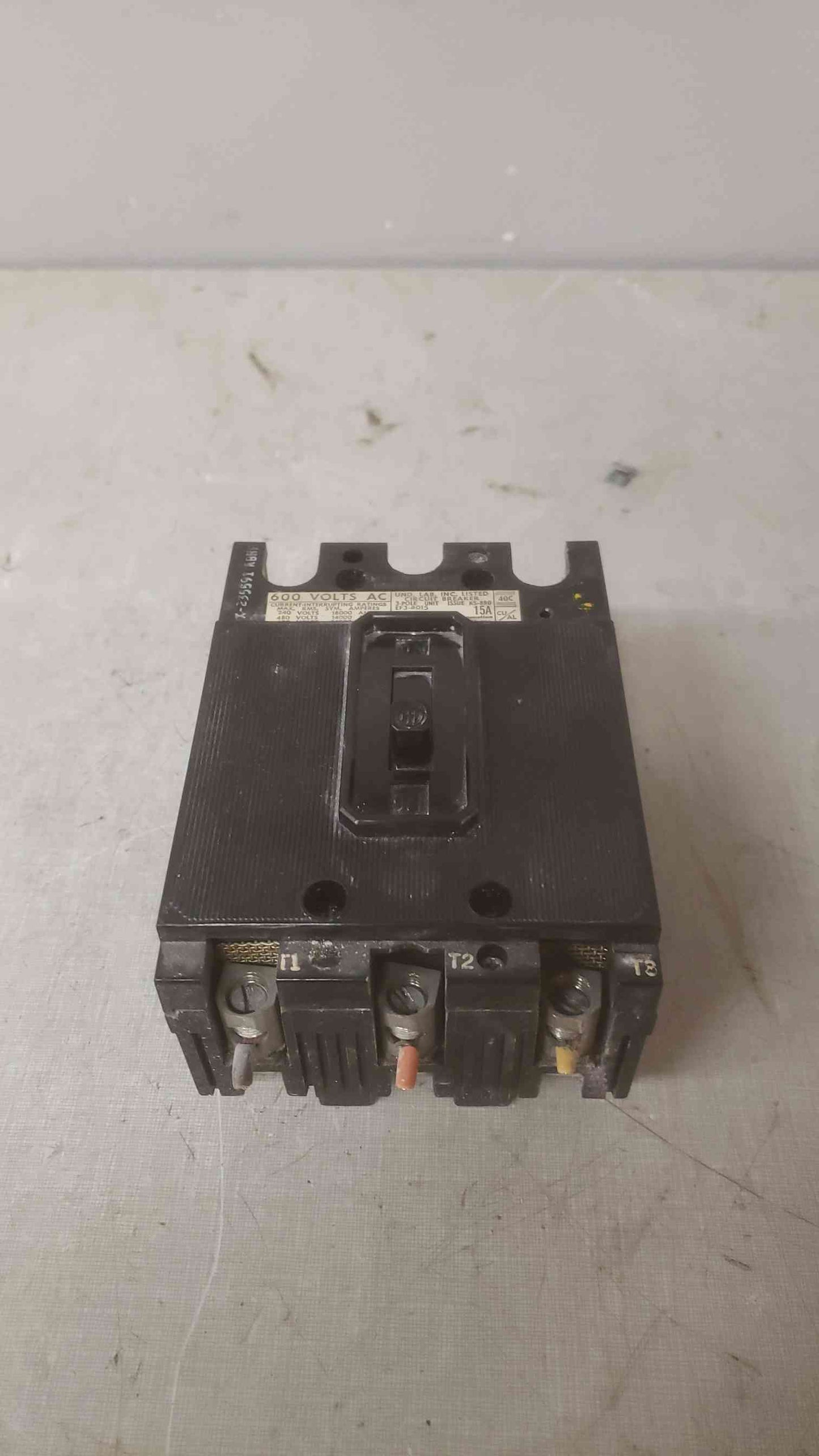 I-T-E 15A 600VAC 3 Pole Breaker EF3-B015 (SKU: 109597)