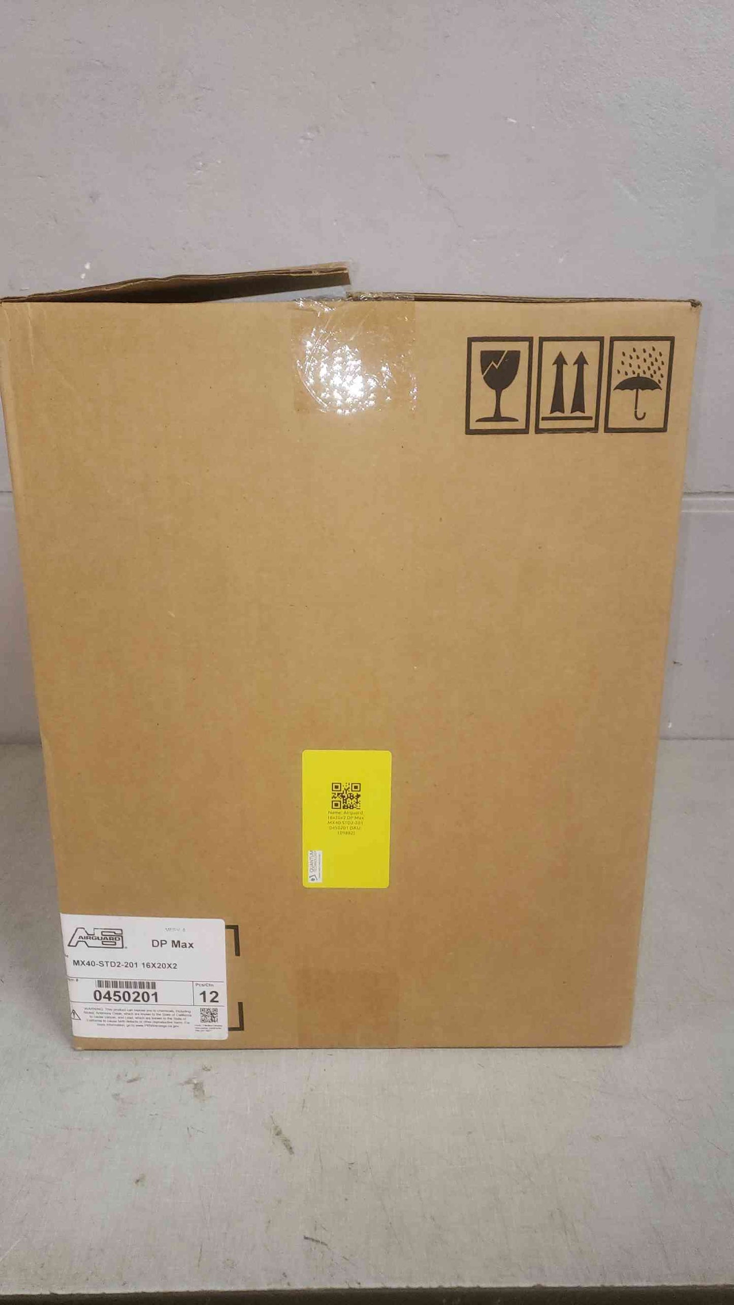 New Box of 12 Airguard 16x20x2 DP Max MX40-STD2-201 0450201 (SKU: 109882)