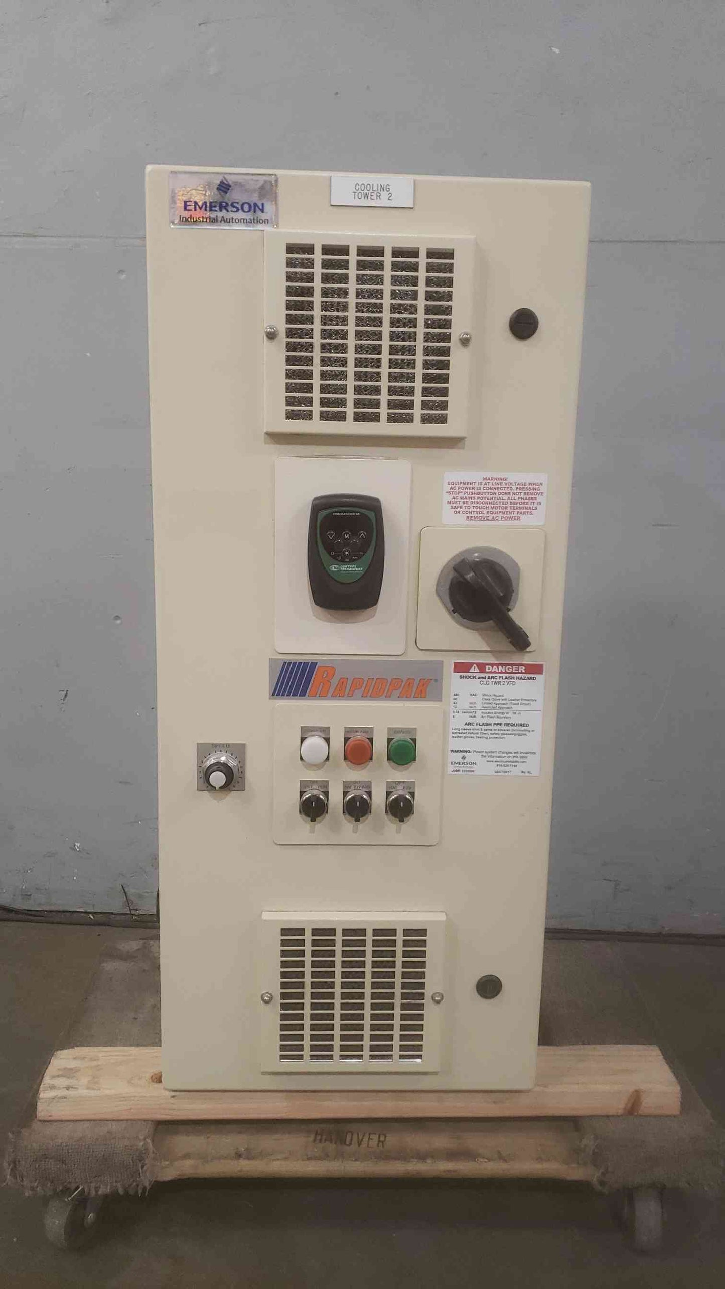 Emerson 480V Industrial Automation Control Panel 7.5 HP 3ph VFD