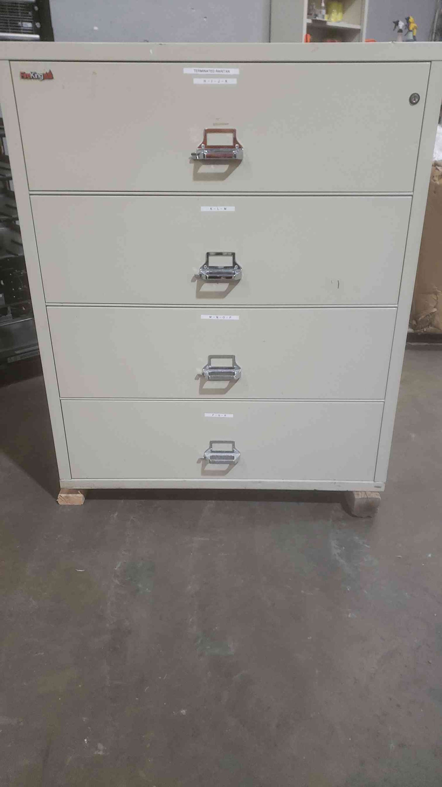 53" FireKing 4 Tier Fire Proof Filing Cabinet 4 Drawer (SKU: 110918)