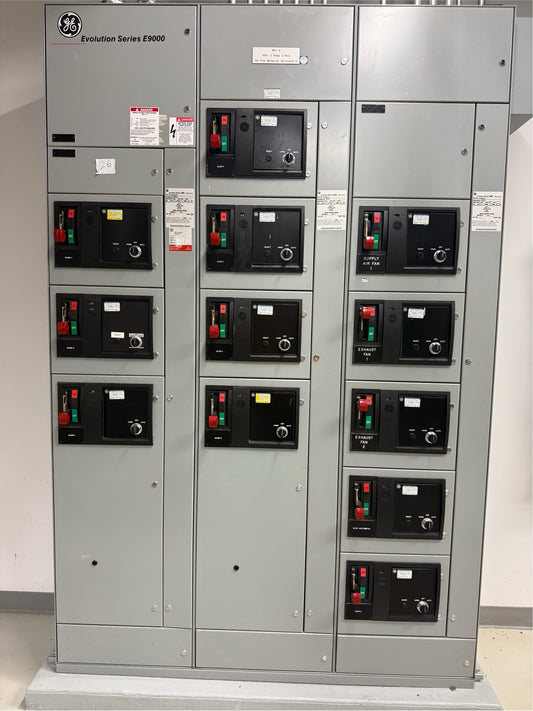 GE Evolution Series E9000 Motor Control 600A 480V 3 section 12 Buckets