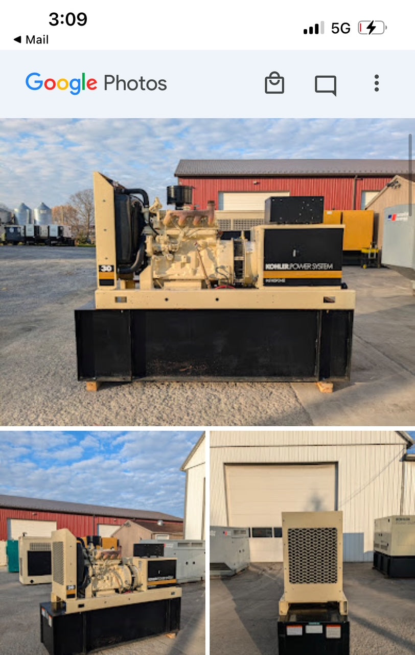 33KW Kohler Generator John Deere Diesel 1350Hrs '99 LOAD TESTED