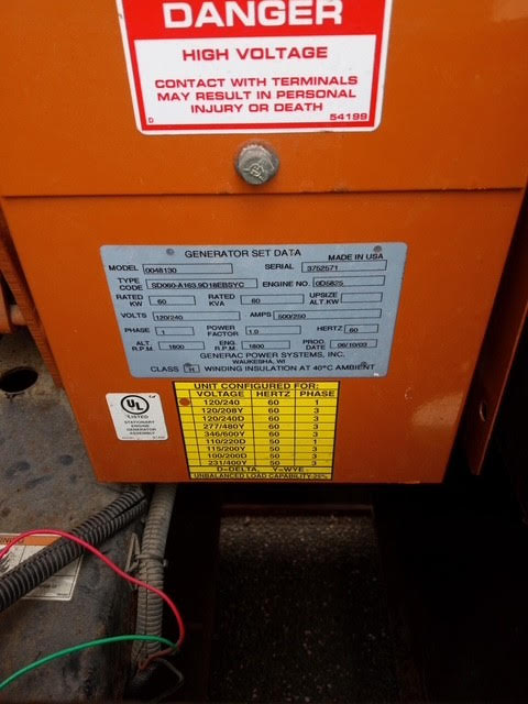 60KW Generac Mitsubishi SD060 Diesel Generator 1ph 120/240 '03 26.4Hrs. TESTED (SKU: 110688)