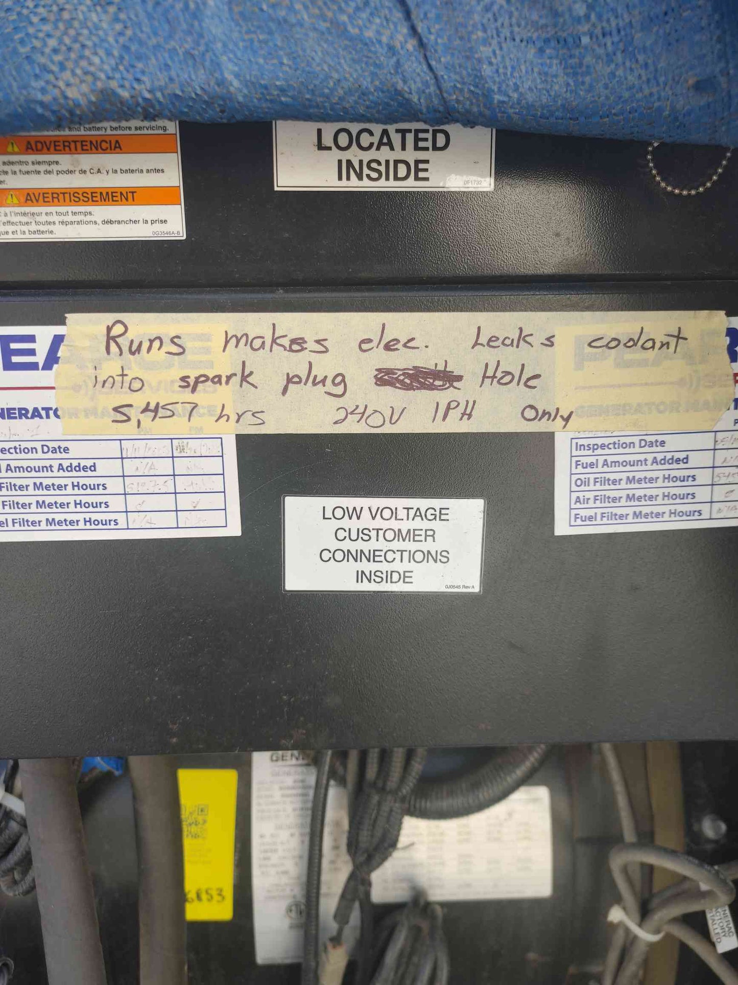 60KW SG60 Generac NG/LP Generator 1PH 5457Hrs '19 Runs Has Issues See Notes