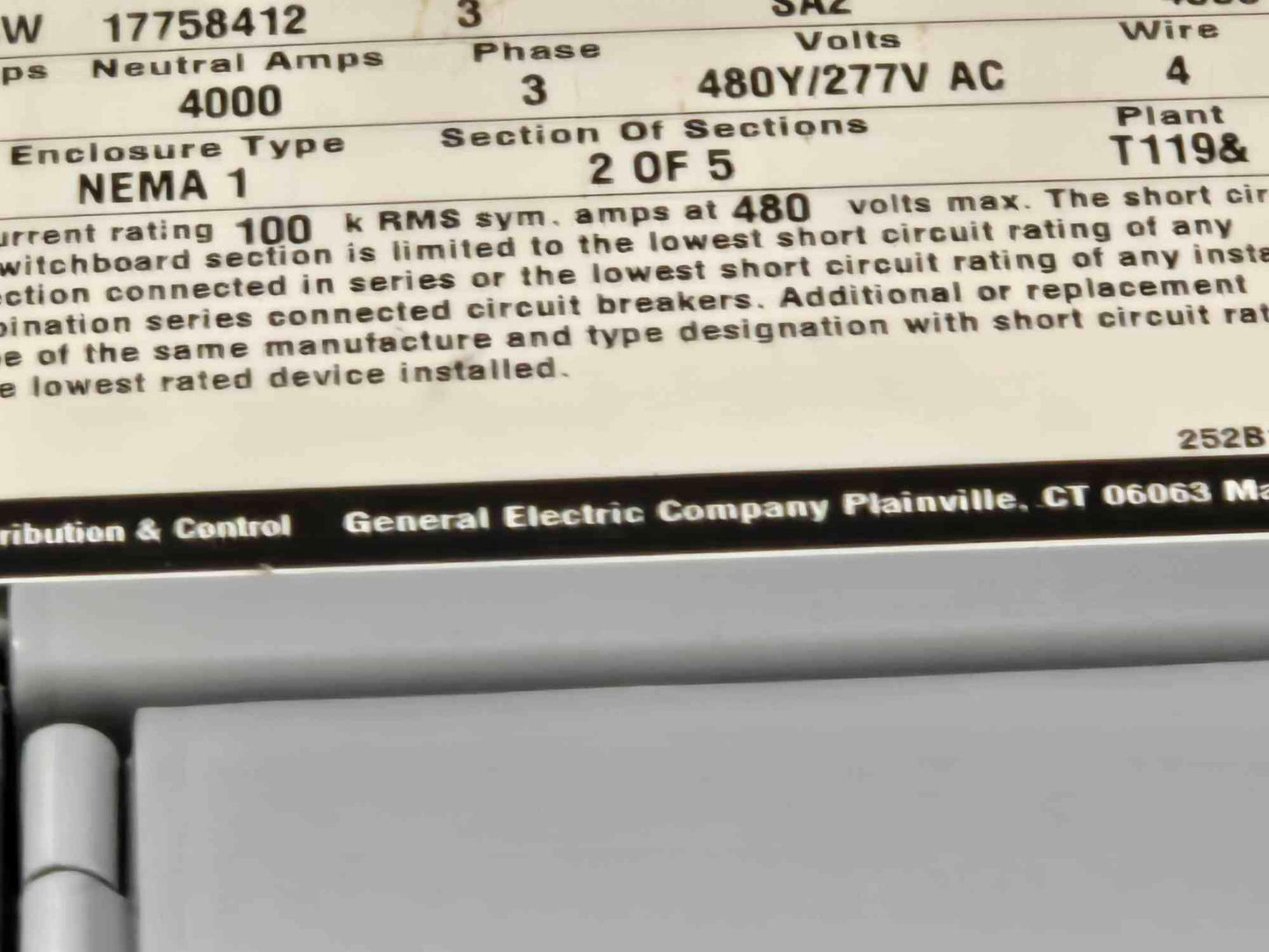 4000A GE Spectra 4 Section W/ RussElectric 2000 ATS Control System Main Metered Input & 11 Circuit Breaker Distribution (107813)