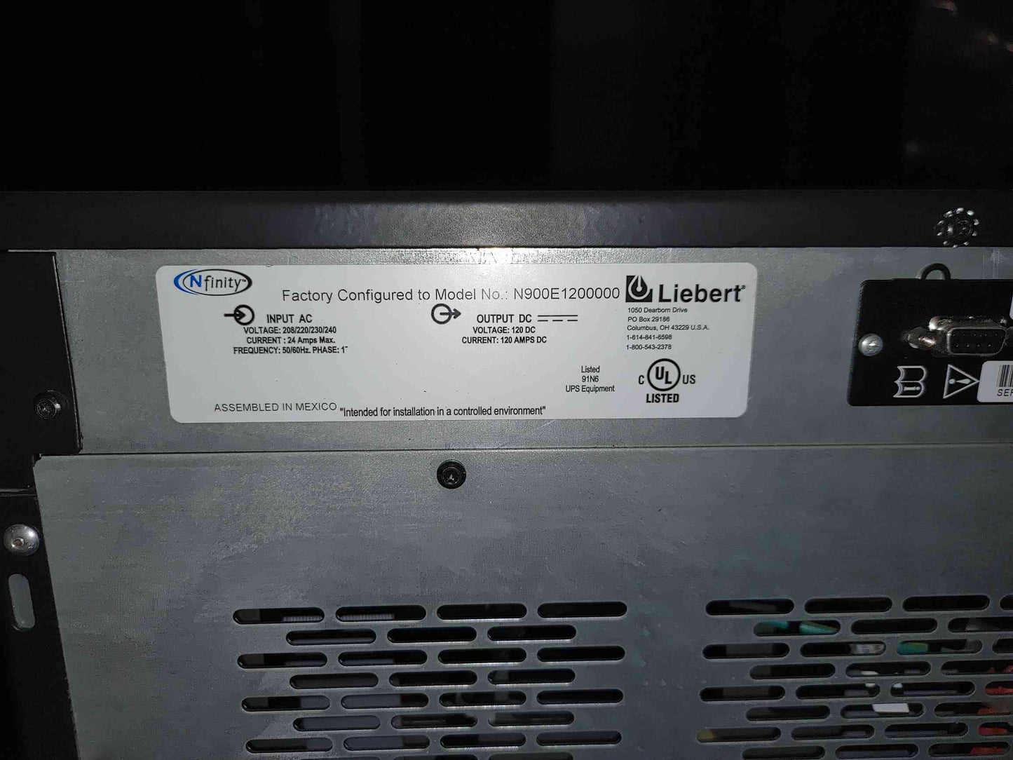Liebert Nfinity Battery Expansion Cabinet N900E1200000