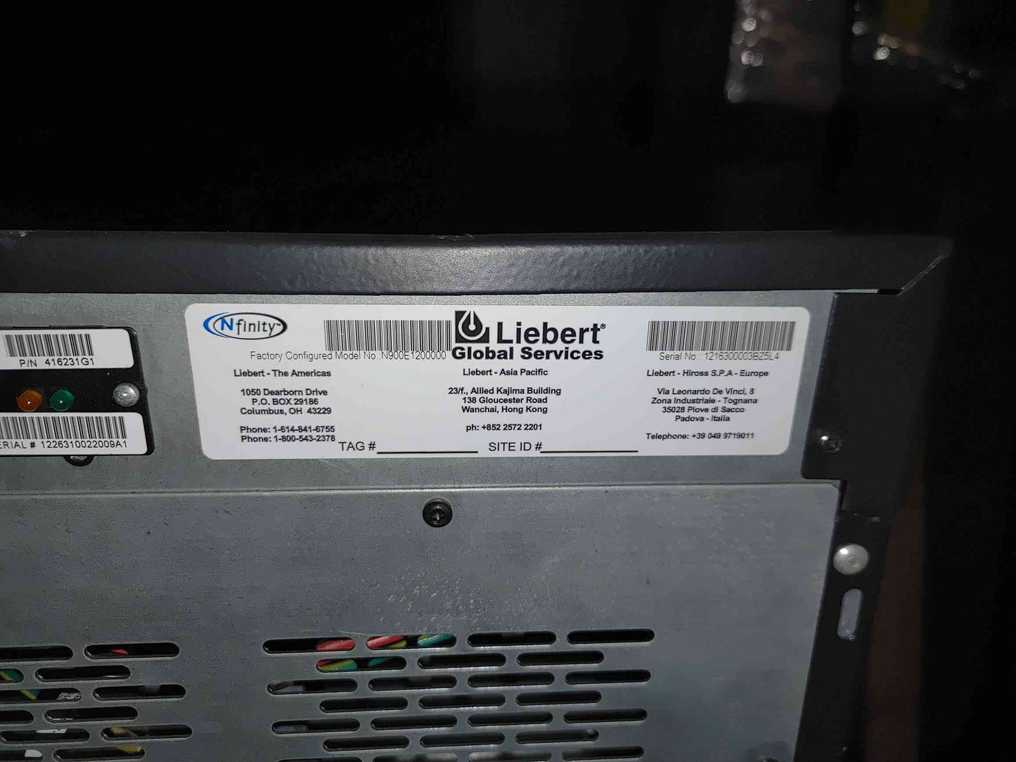 Liebert Nfinity Battery Expansion Cabinet N900E1200000