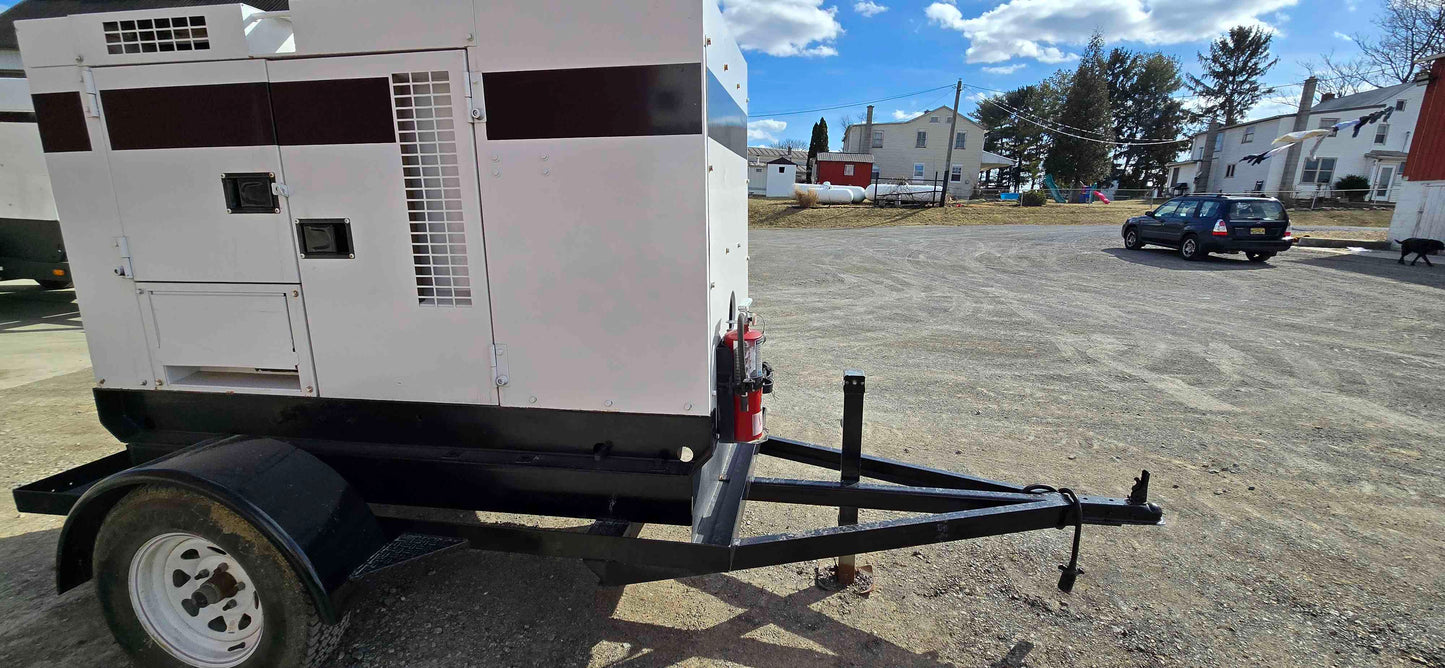 36KW MultiQuip WhisperWatt Generator Isuzu Diesel W/ Trailer 97' TESTED 8000Hrs