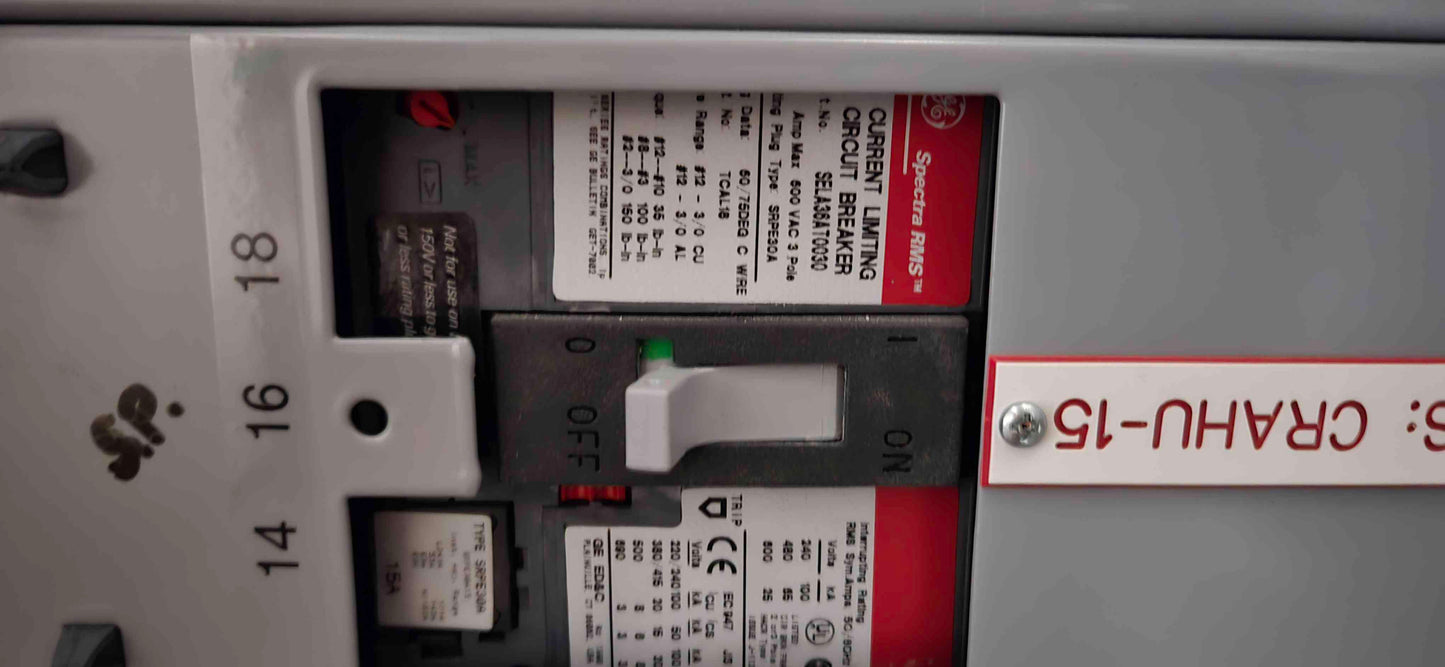 800A GE APN Spectra 6 Breaker Panelboard 277/480v SELA36 (108100)