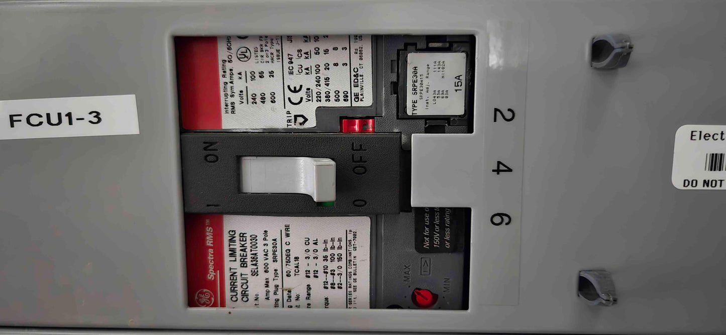 800A GE APN Spectra 6 Breaker Panelboard 277/480v SELA36 (108100)