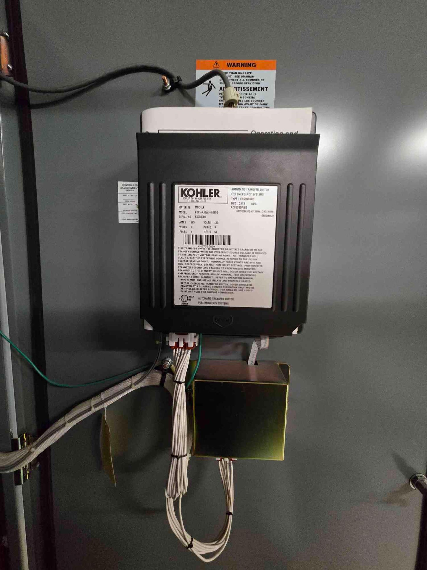 225A Kohler KCP-AMVA-0225S ATS