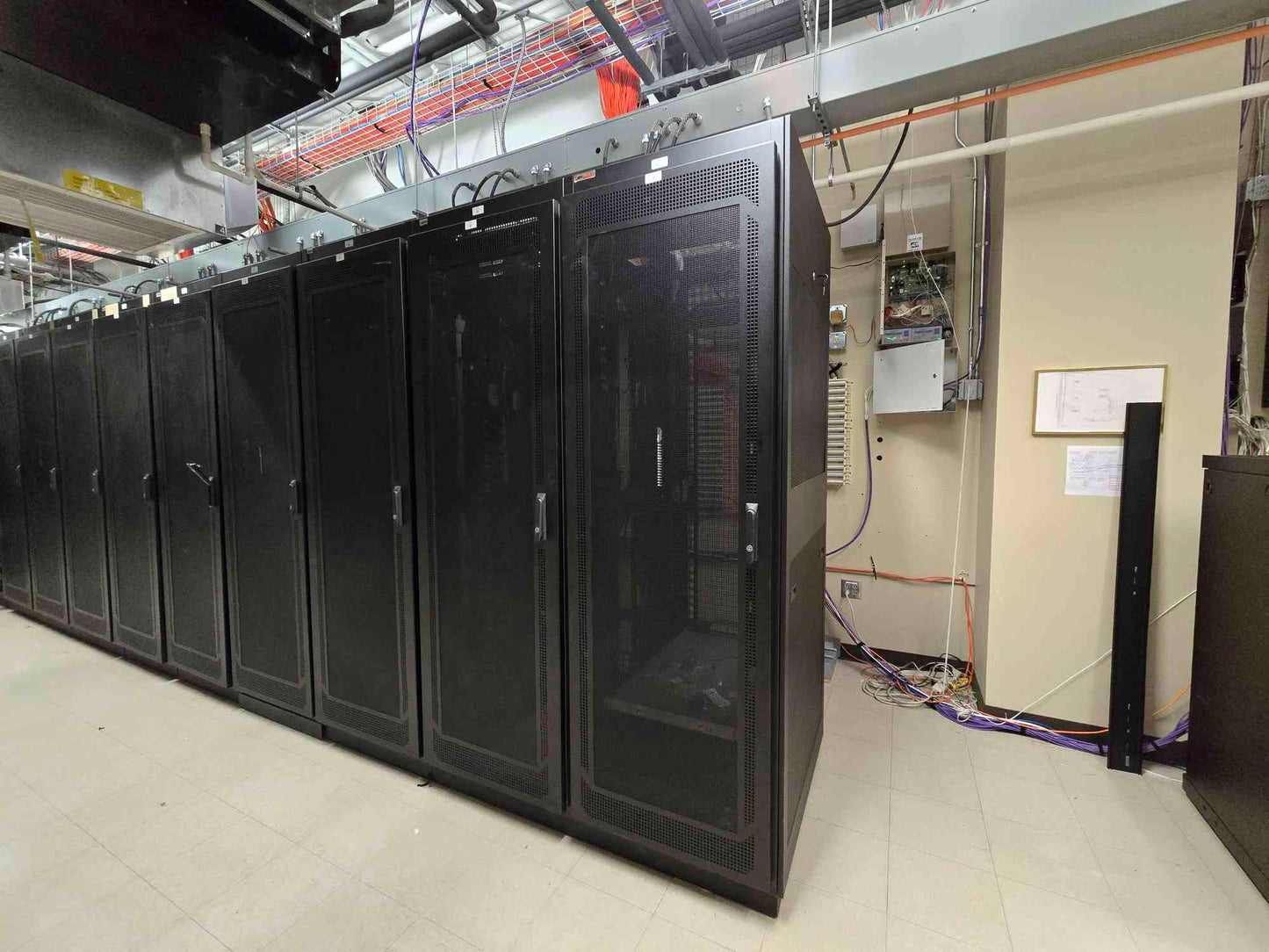 42U APW Black Server Rack Cabinet Fully Enclosed Front / Back Mesh Doors