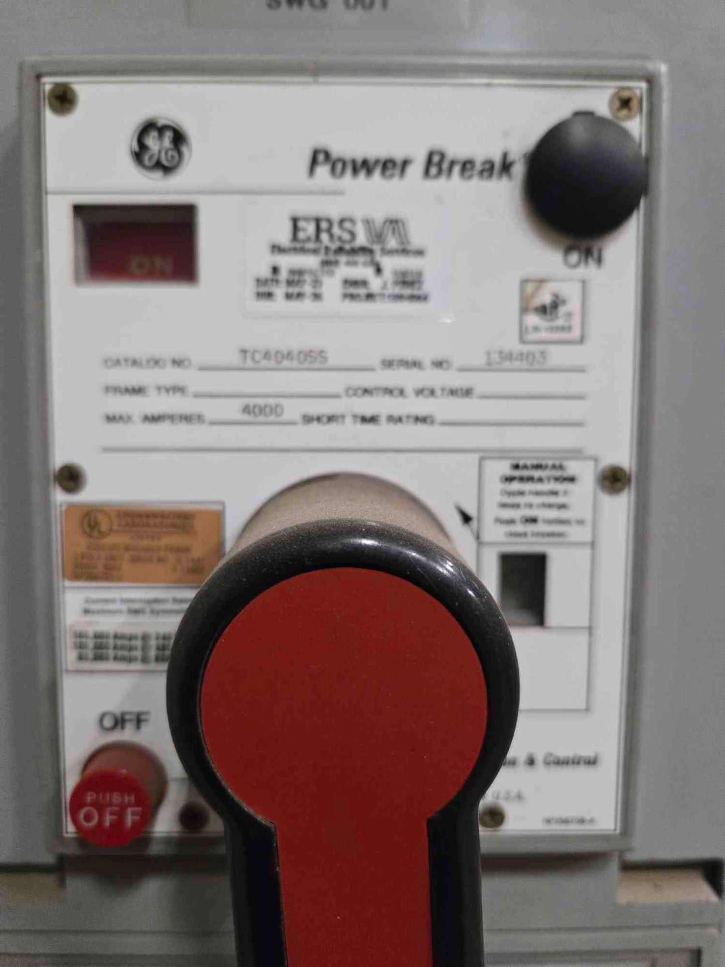 GE 4000 Amp Power Brake AV Line Breaker Disconnect TC4040SS