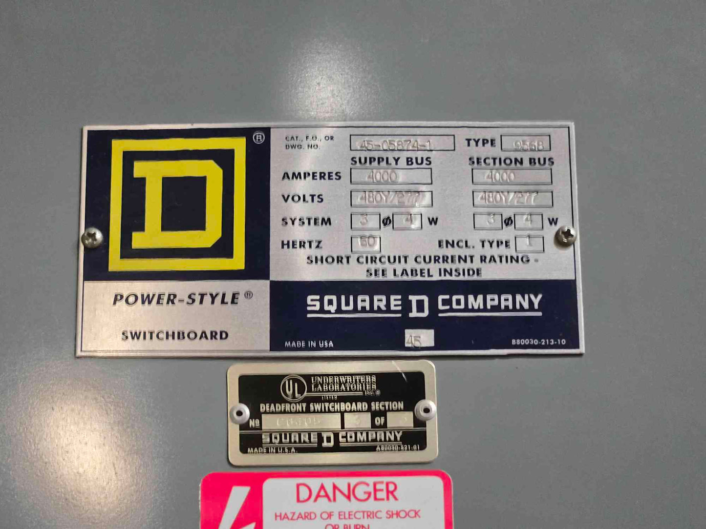4000 Amp Square D 3 Section Switchgear 480Y/277