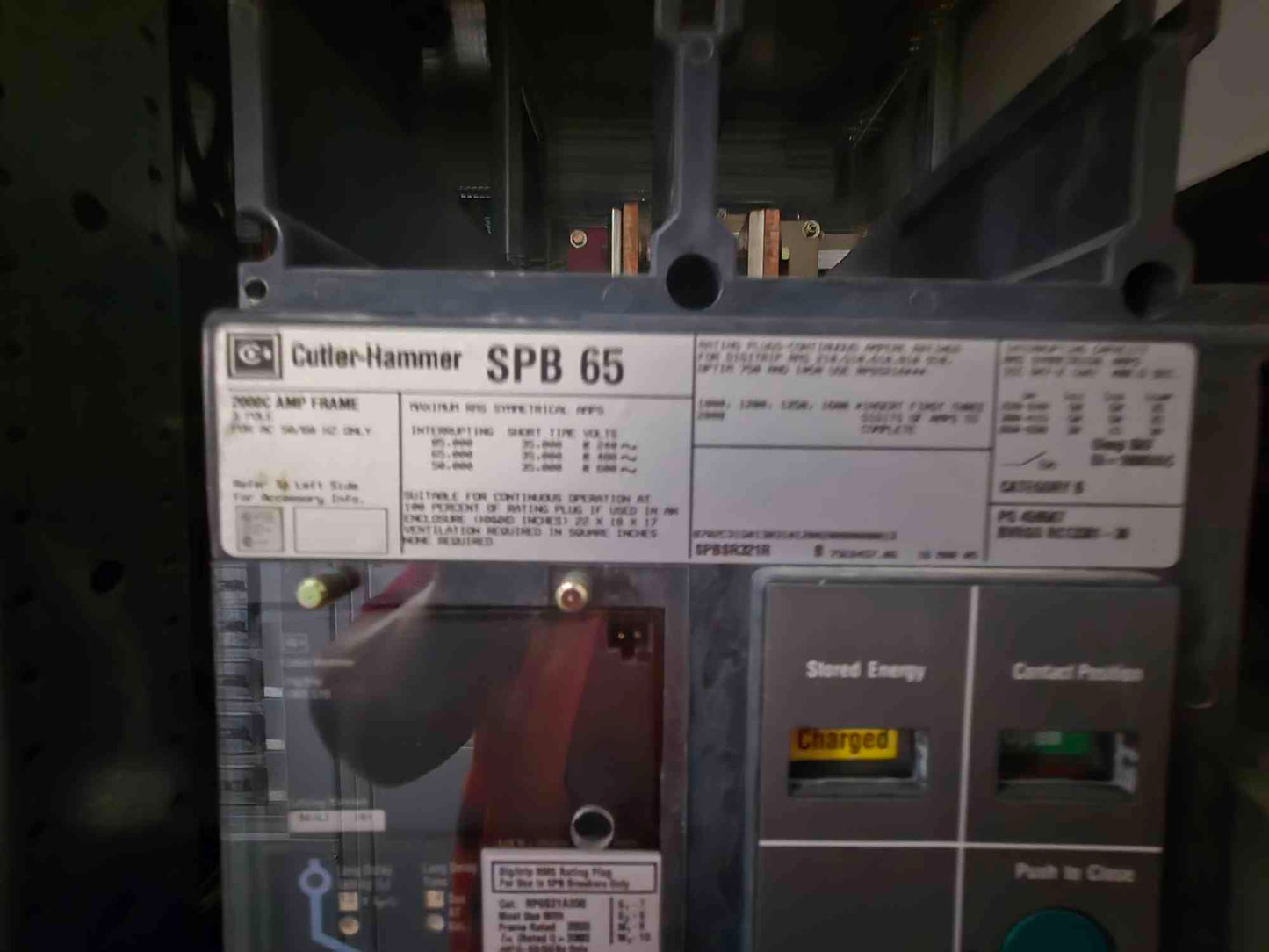 2000A Powerware 480V UPS Bypass Control 3 Section SPB Cutler Hammer